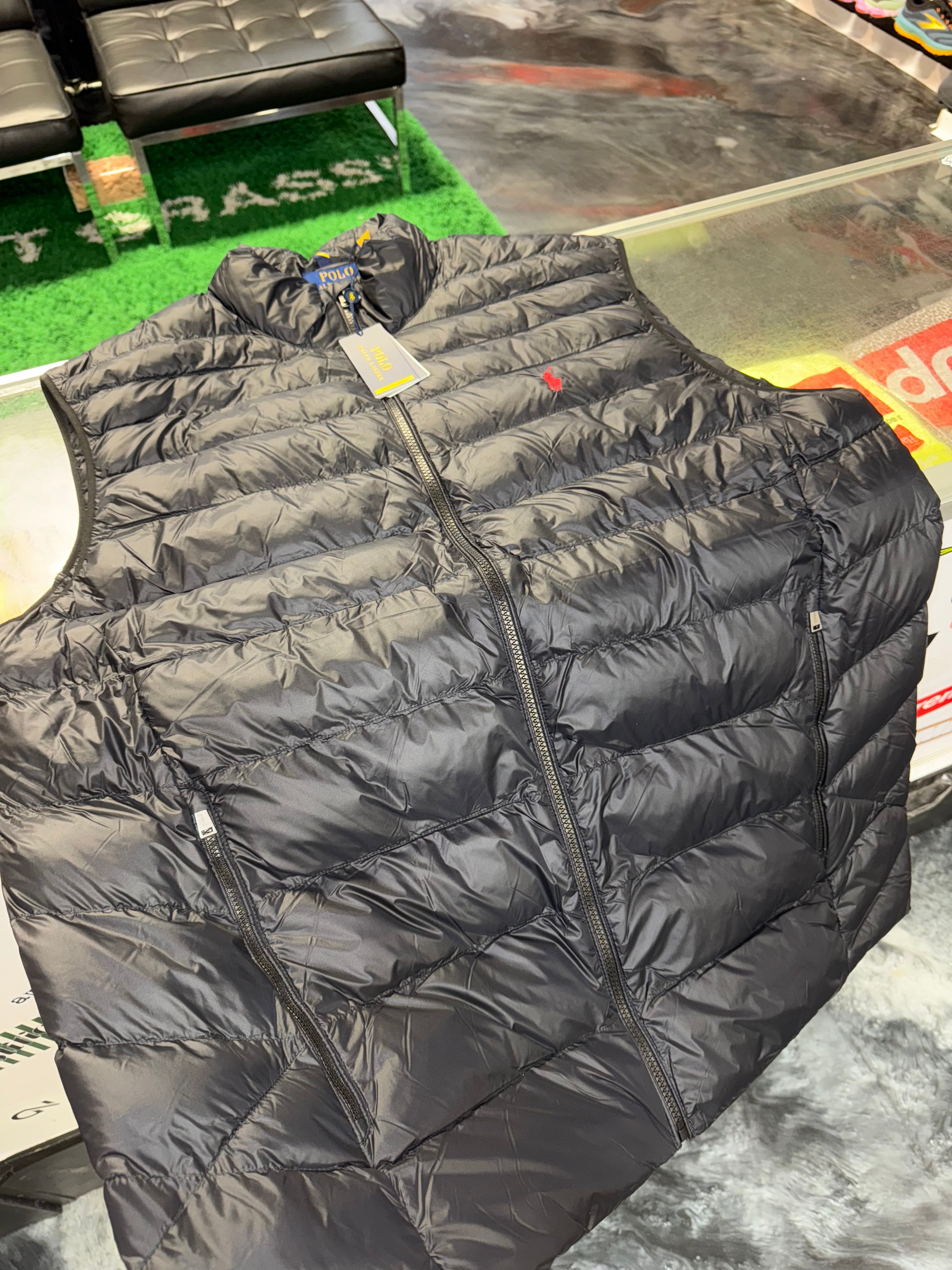 Size XXL Polo Ralph Lauren Puffer Vest “Black/Red” Brand New