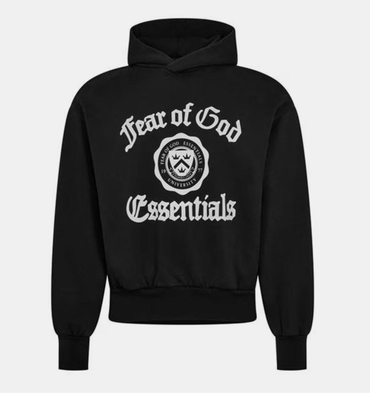 Size M Essentials FOG University Hoodie “Black”