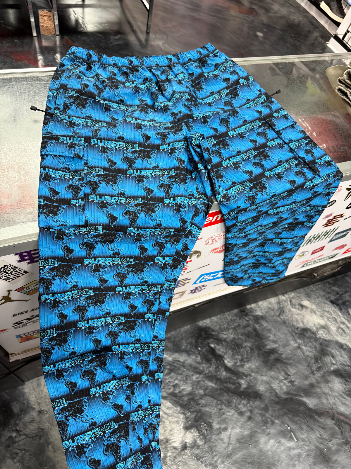 Size M Supreme World Famous Nylon Cargo Pants “Blue”