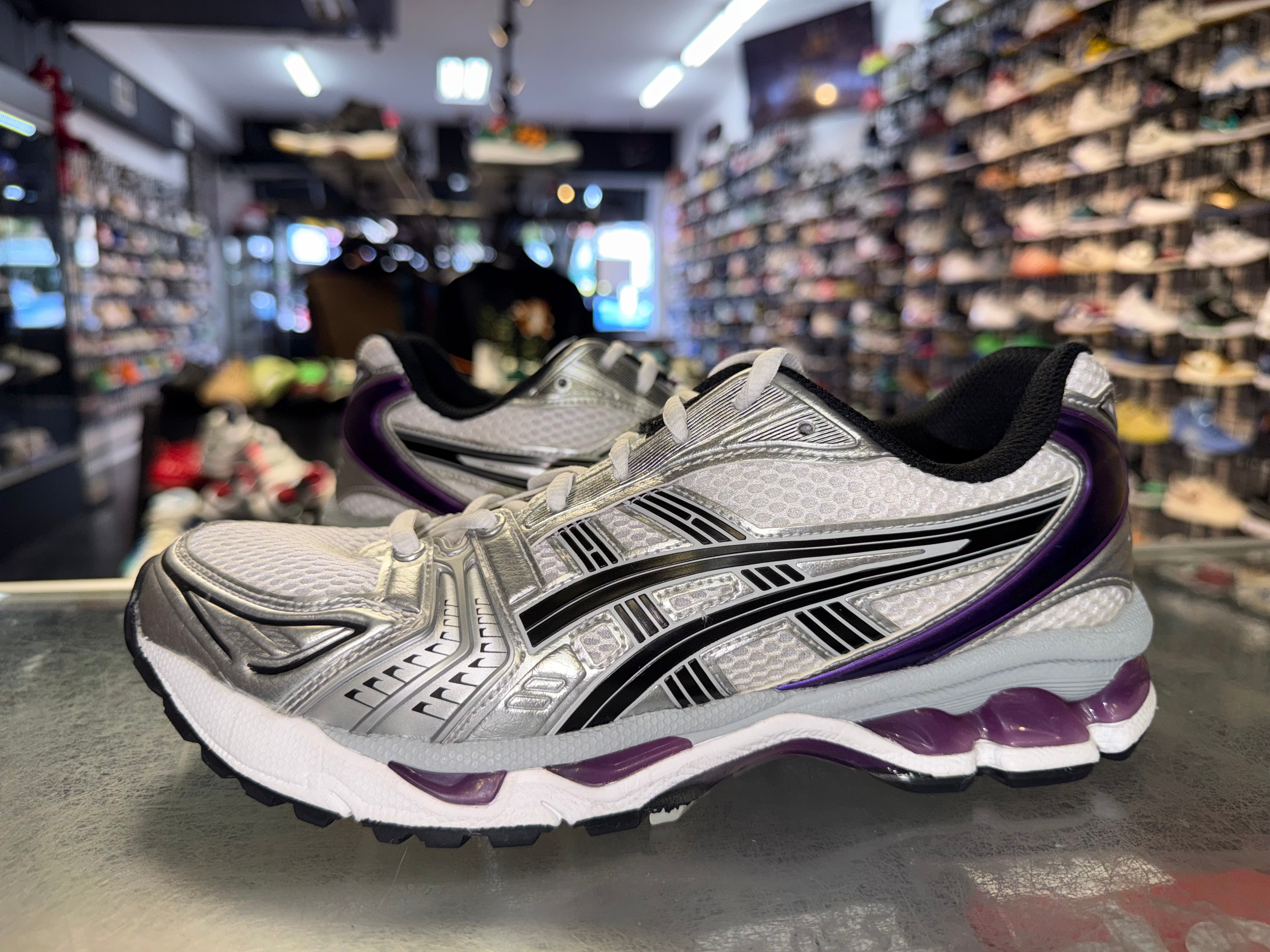 Size 7 (8.5W) Asics Gel-Kayano 14 "White Dark Grape"