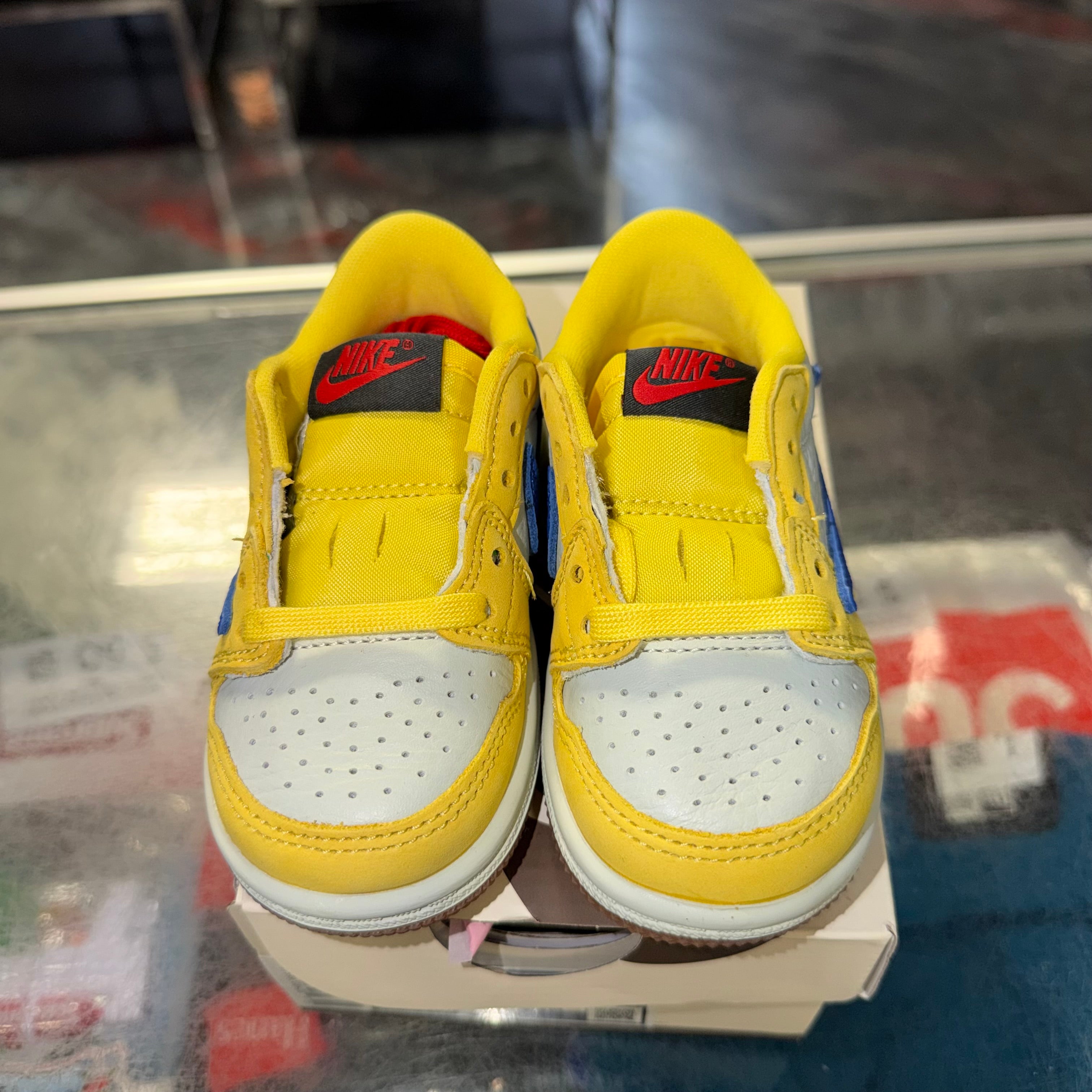 Size 6c Air Jordan 1 Low Travis Scott "Canary" (TD) Brand New