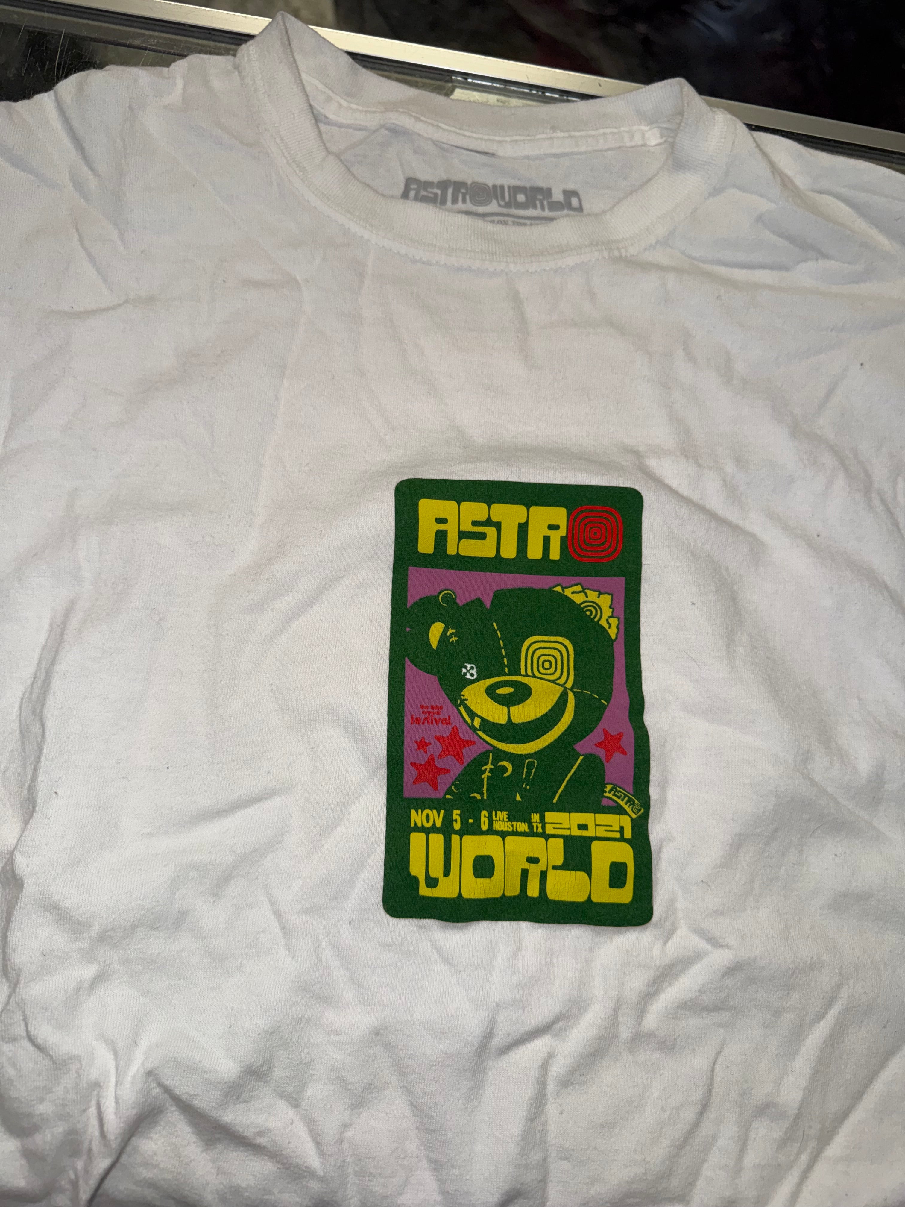 Large Astroworld Bear Tee White