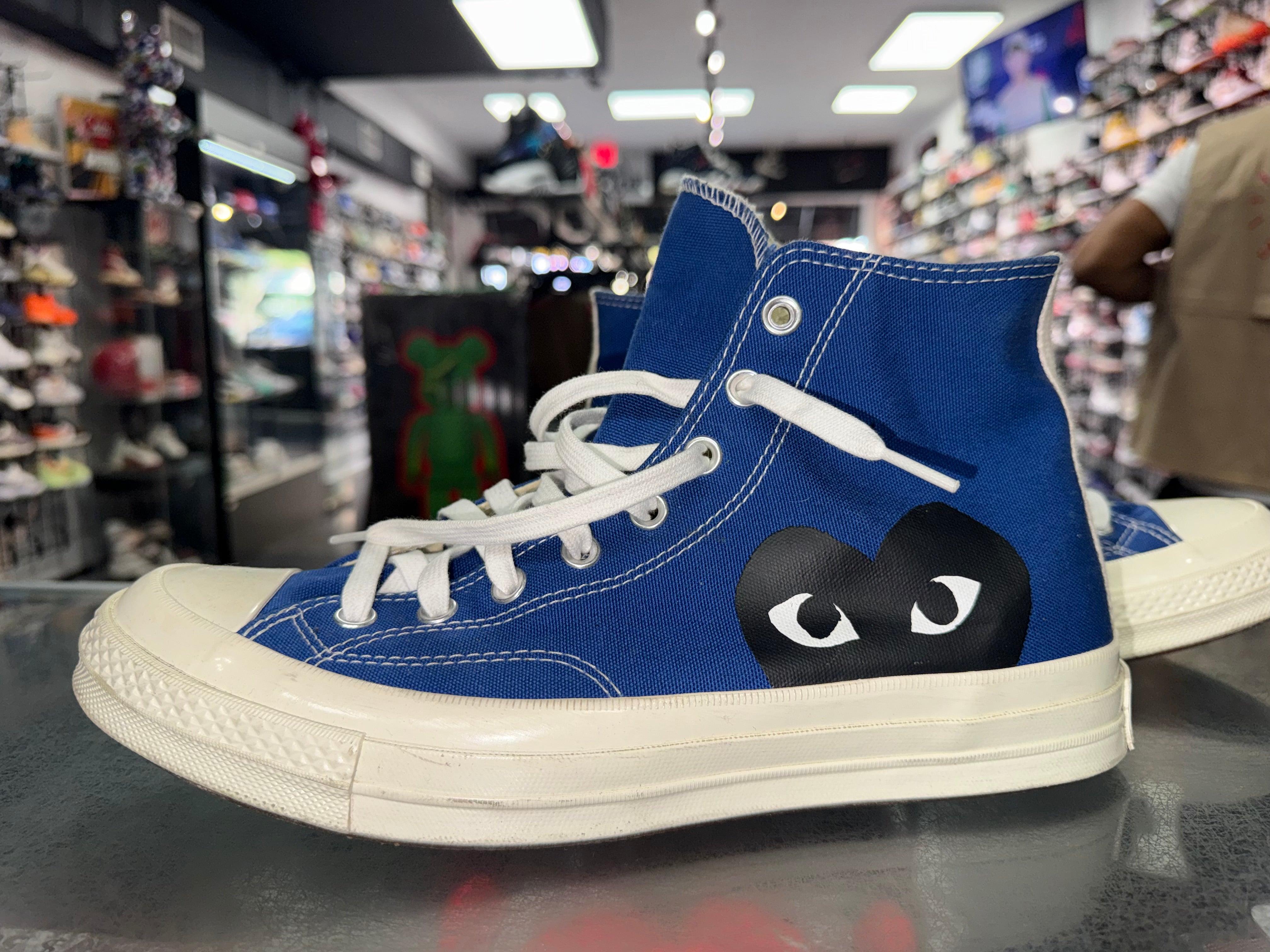 Size 10 Converse Hi Comme Des Garcons "Blue Heart"