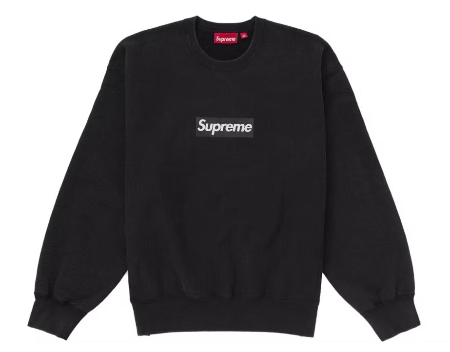 Size M Supreme Box Logo Crewneck SS25 “Washed Black”