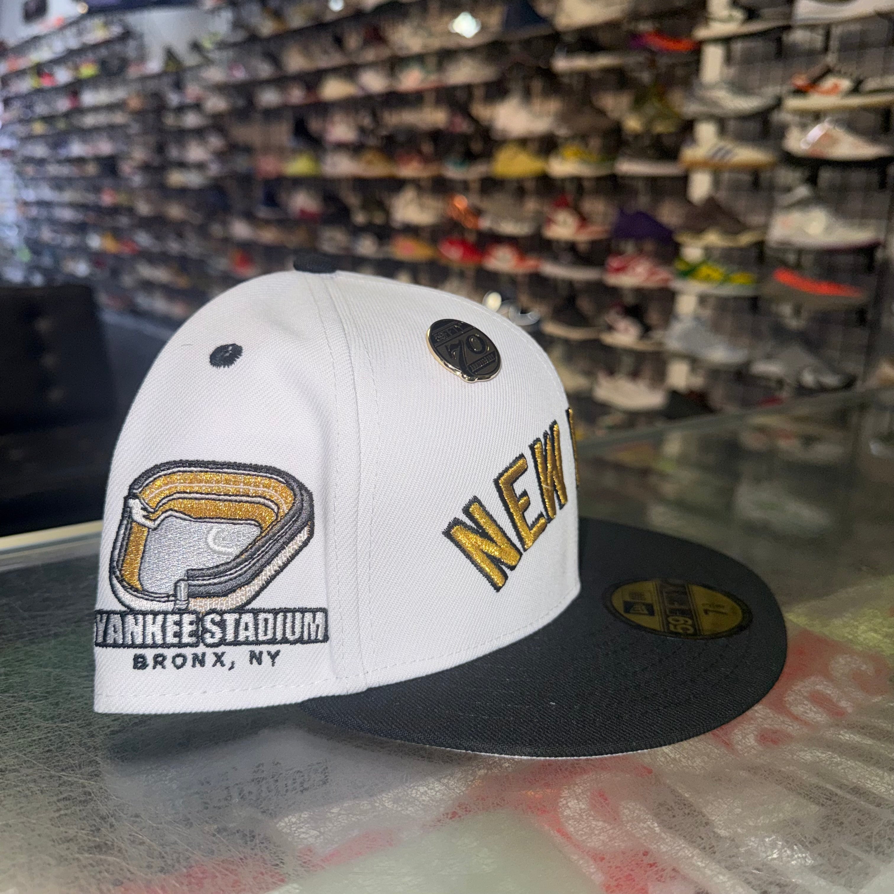 Size 7 3/8 New Era Fitted Hat “Yankee Stadium Gold” Brand New