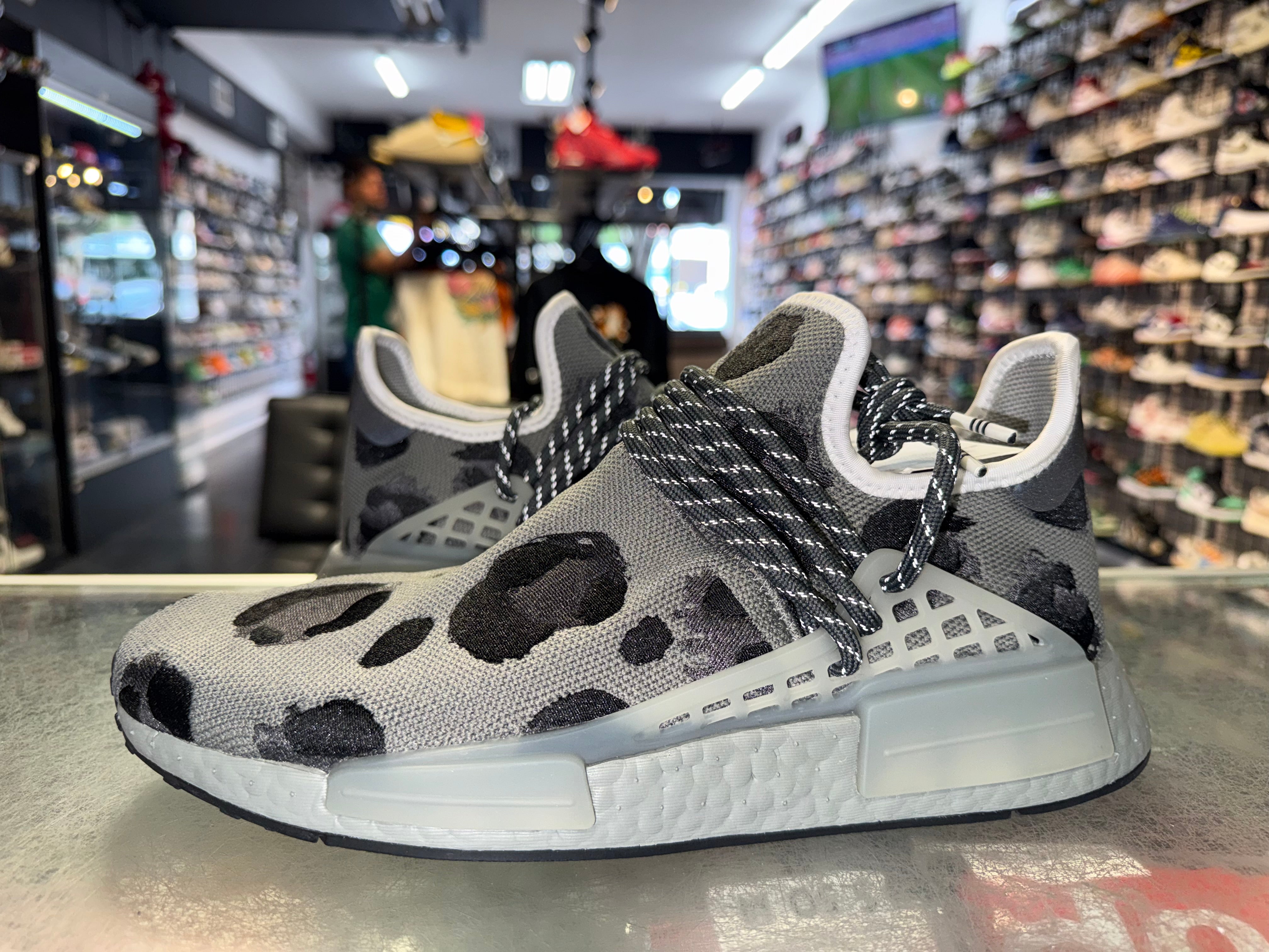 Size 9.5 Adidas NMD Human Race Pharrell "Animal Print Ash Grey"
