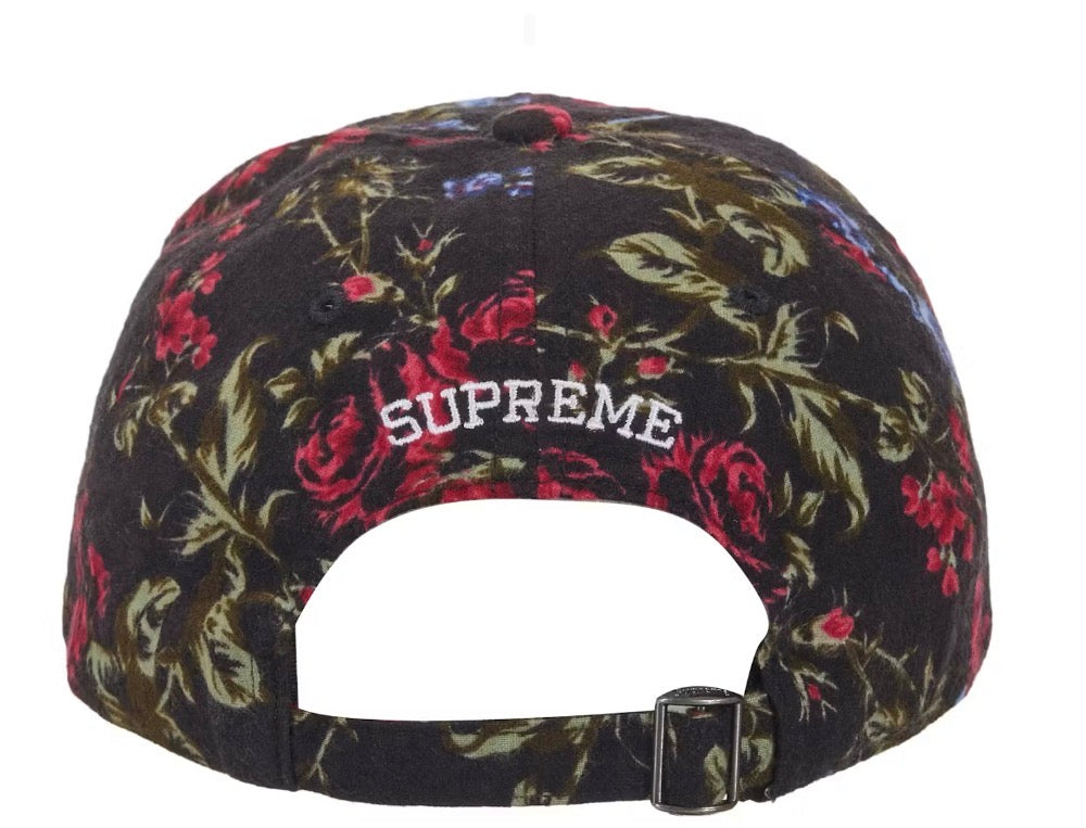Size OS Supreme Floral Flannel 6-Panel Hat “Black” Brand New