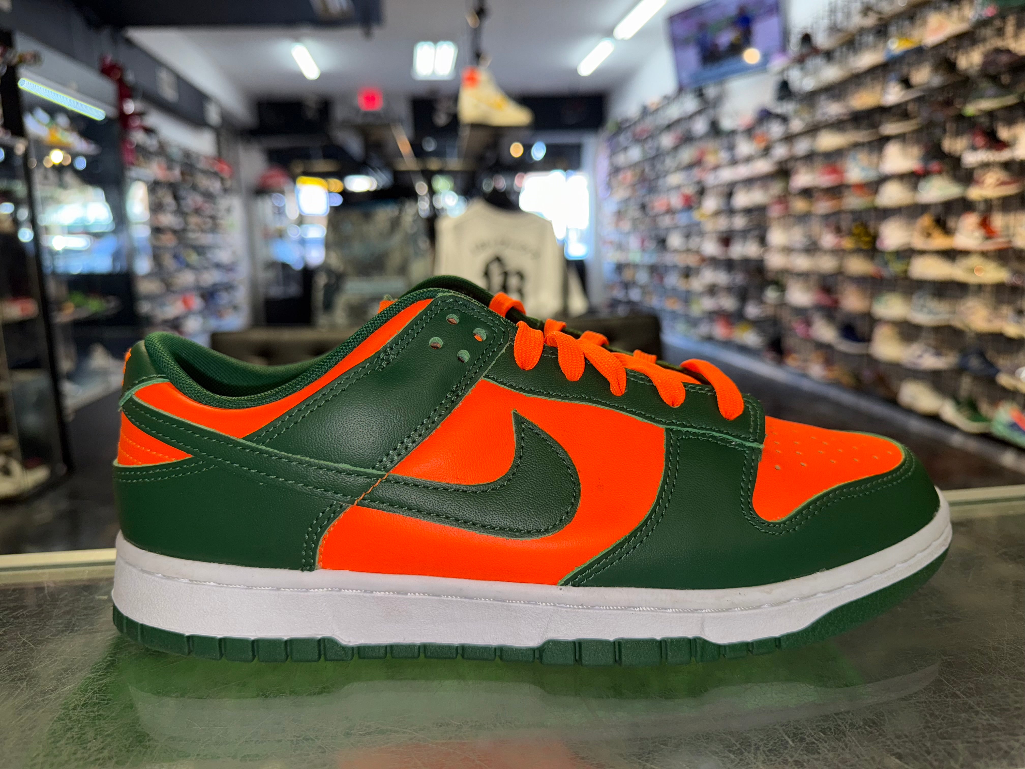 Size 9.5 Dunk Low "Miami Hurricanes"
