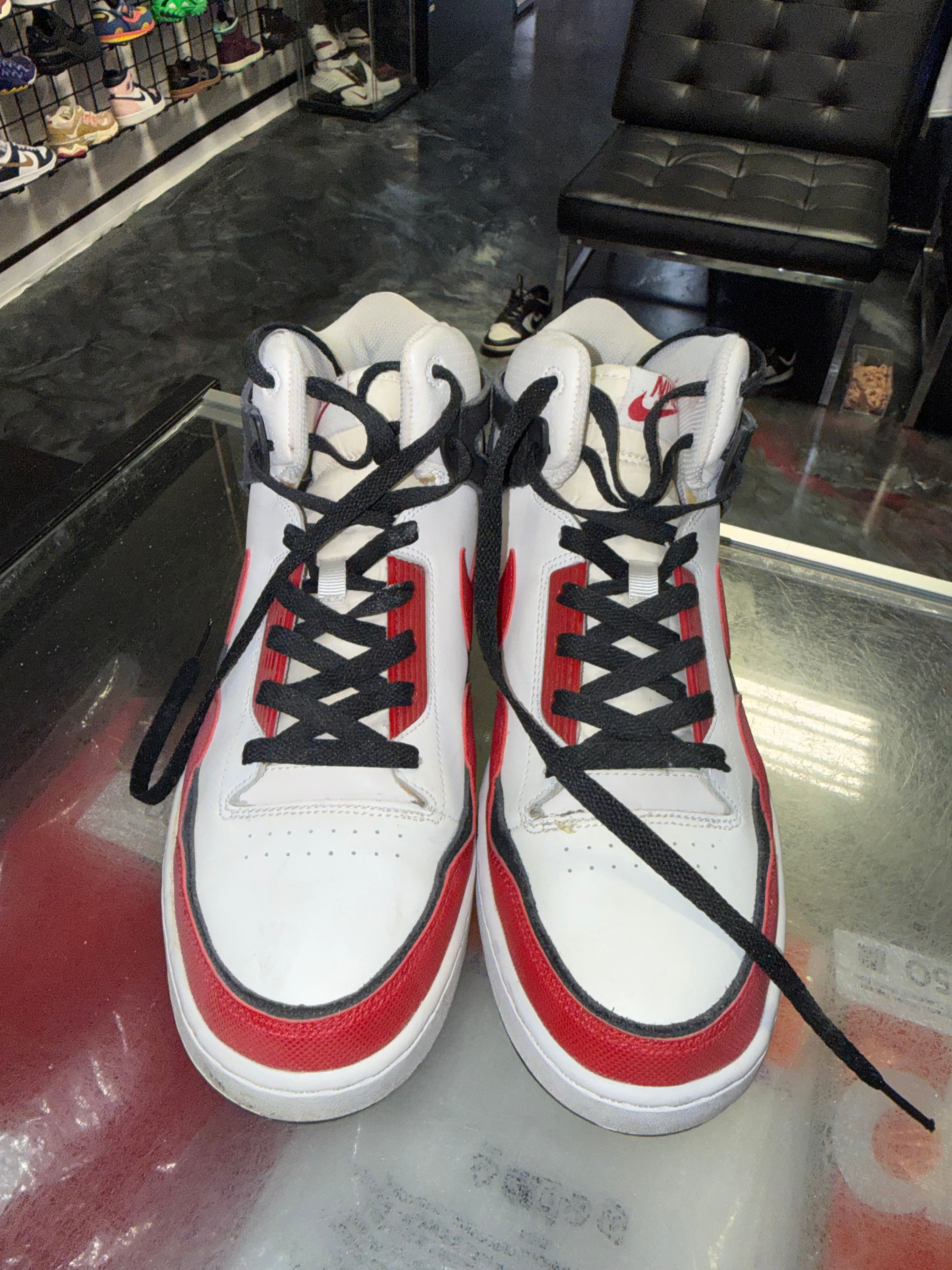 Size 10.5 Nike Court Mid White Red - NB