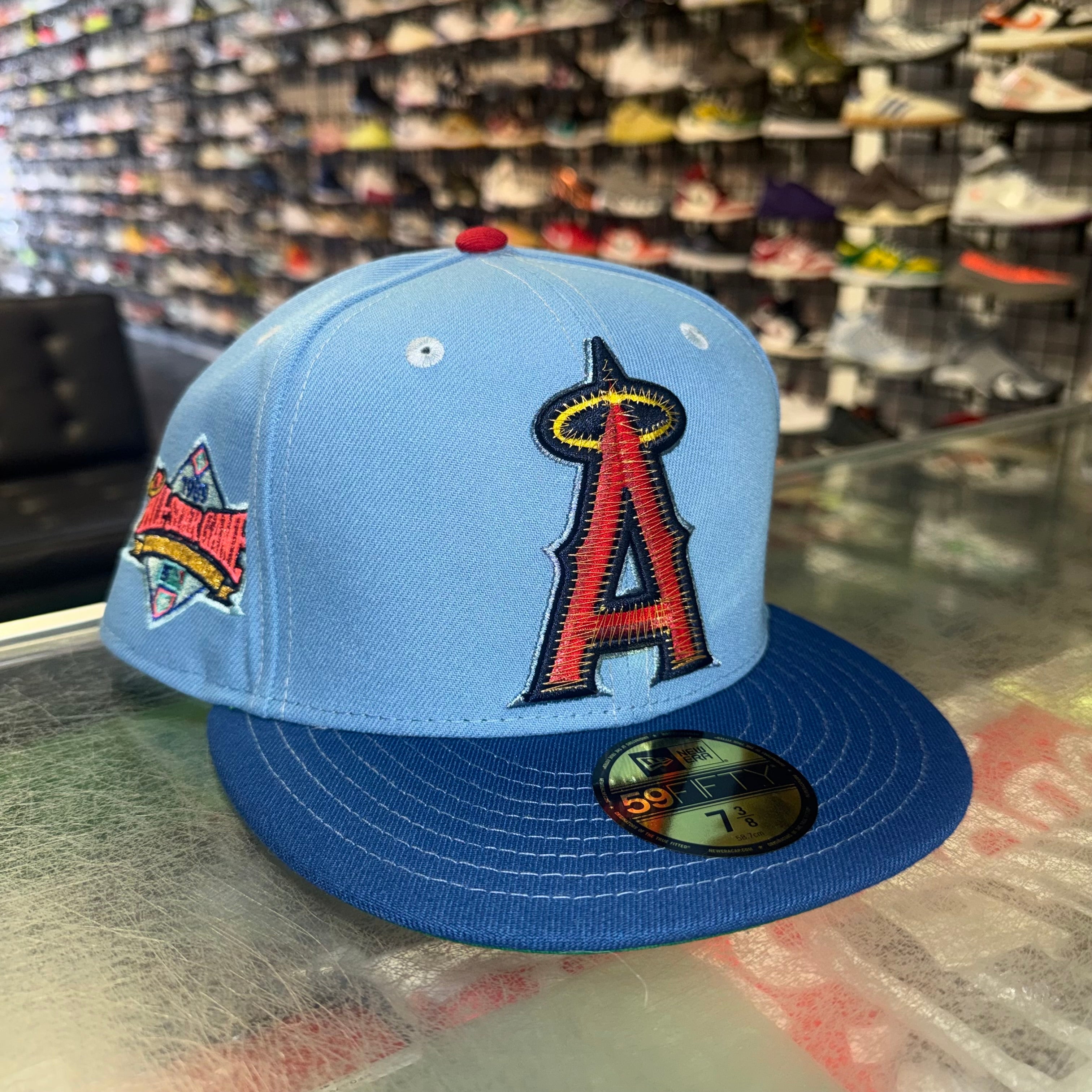 Size 7 3/8 New Era Fitted Hat “Angels Stitch Blue” Brand New