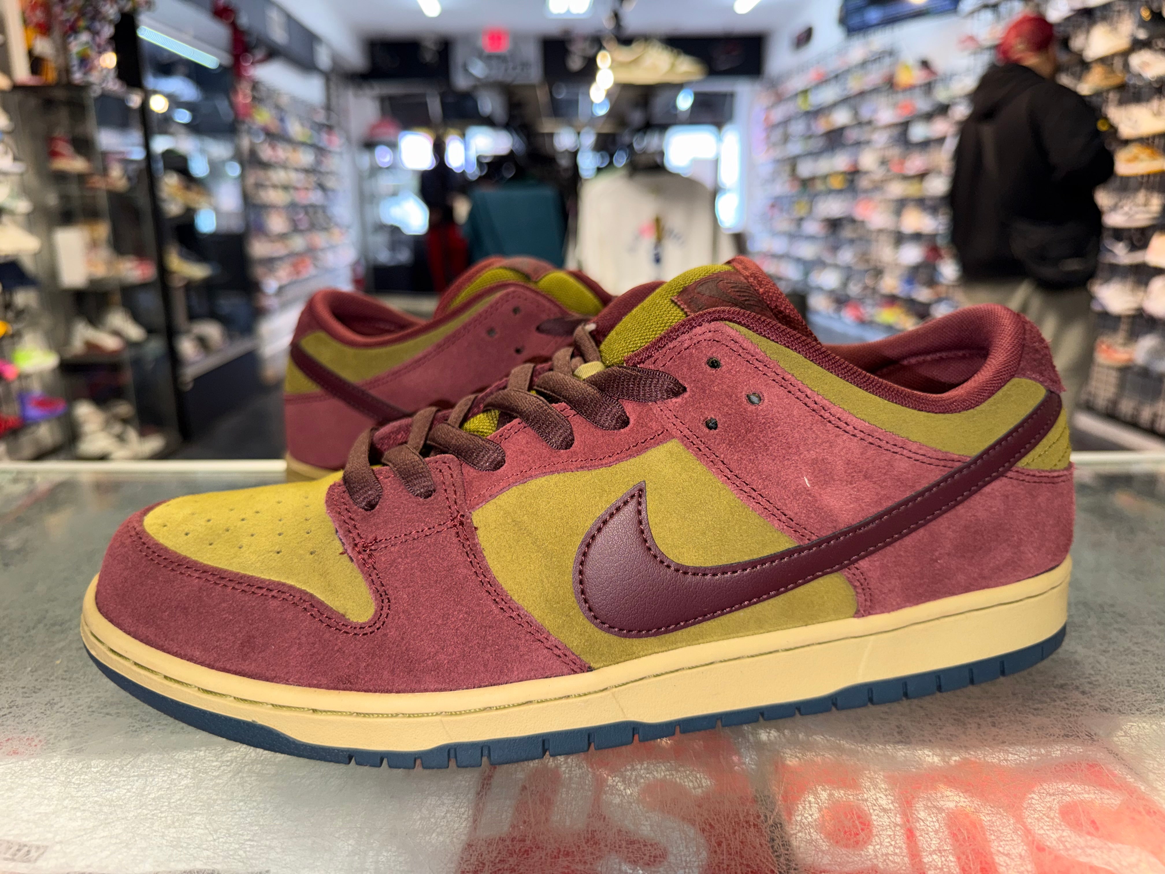 Size 13 Dunk Low SB "Team Red Olive"