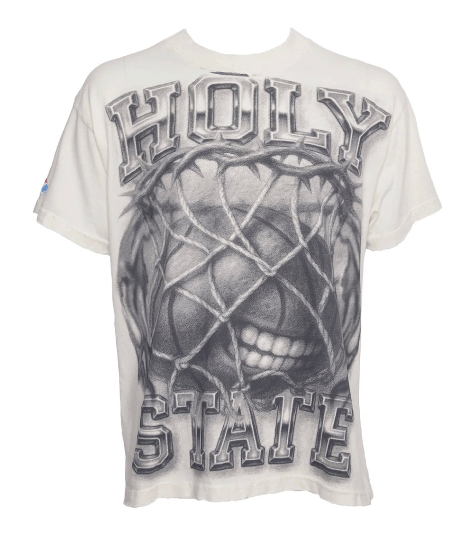 Size XS (Fits M) Hellstar Sports Holy State Tee “Cream/Grey”