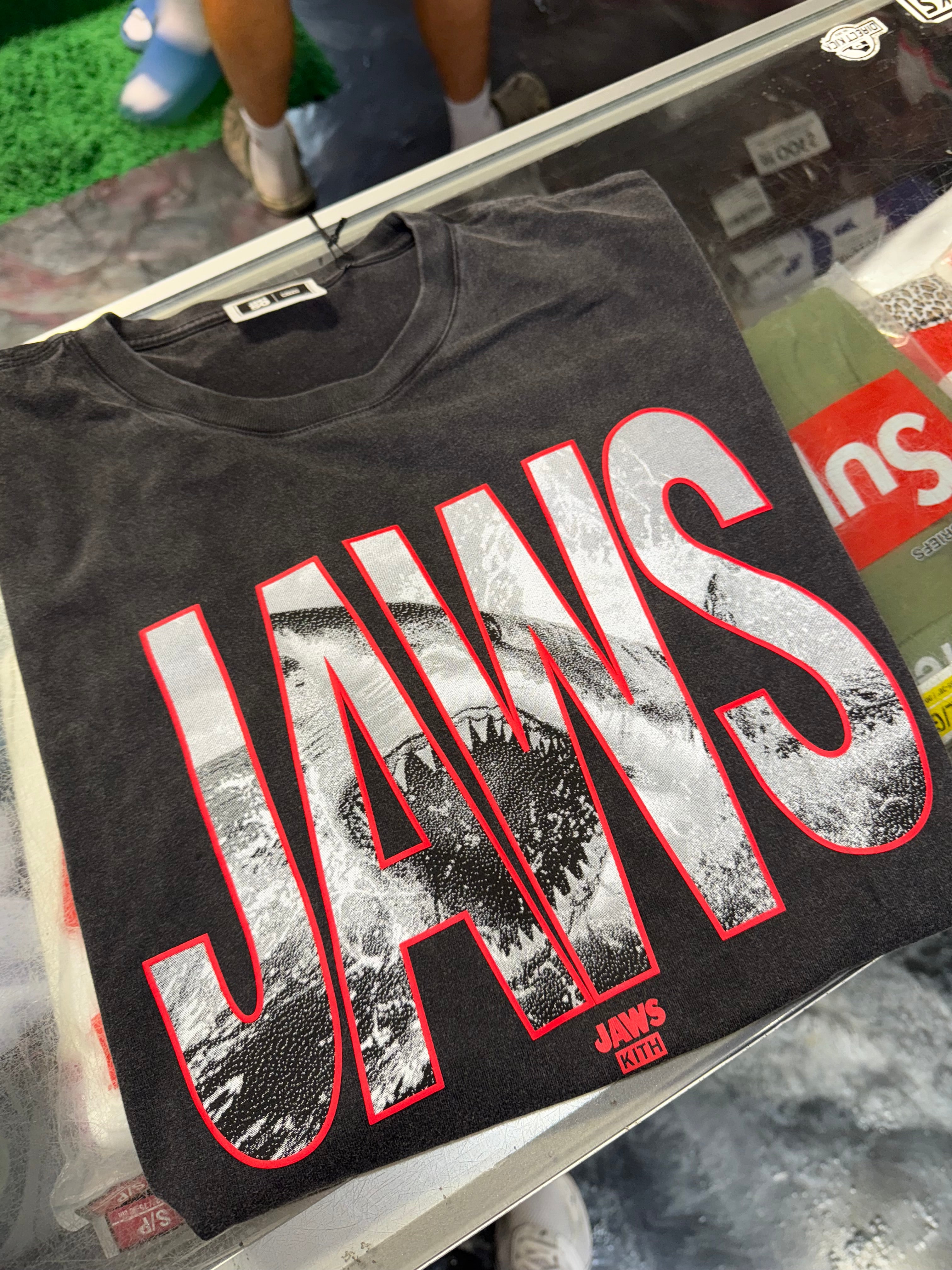 Size XL Kith for Jaws Tee “Vintage Black” Brand New