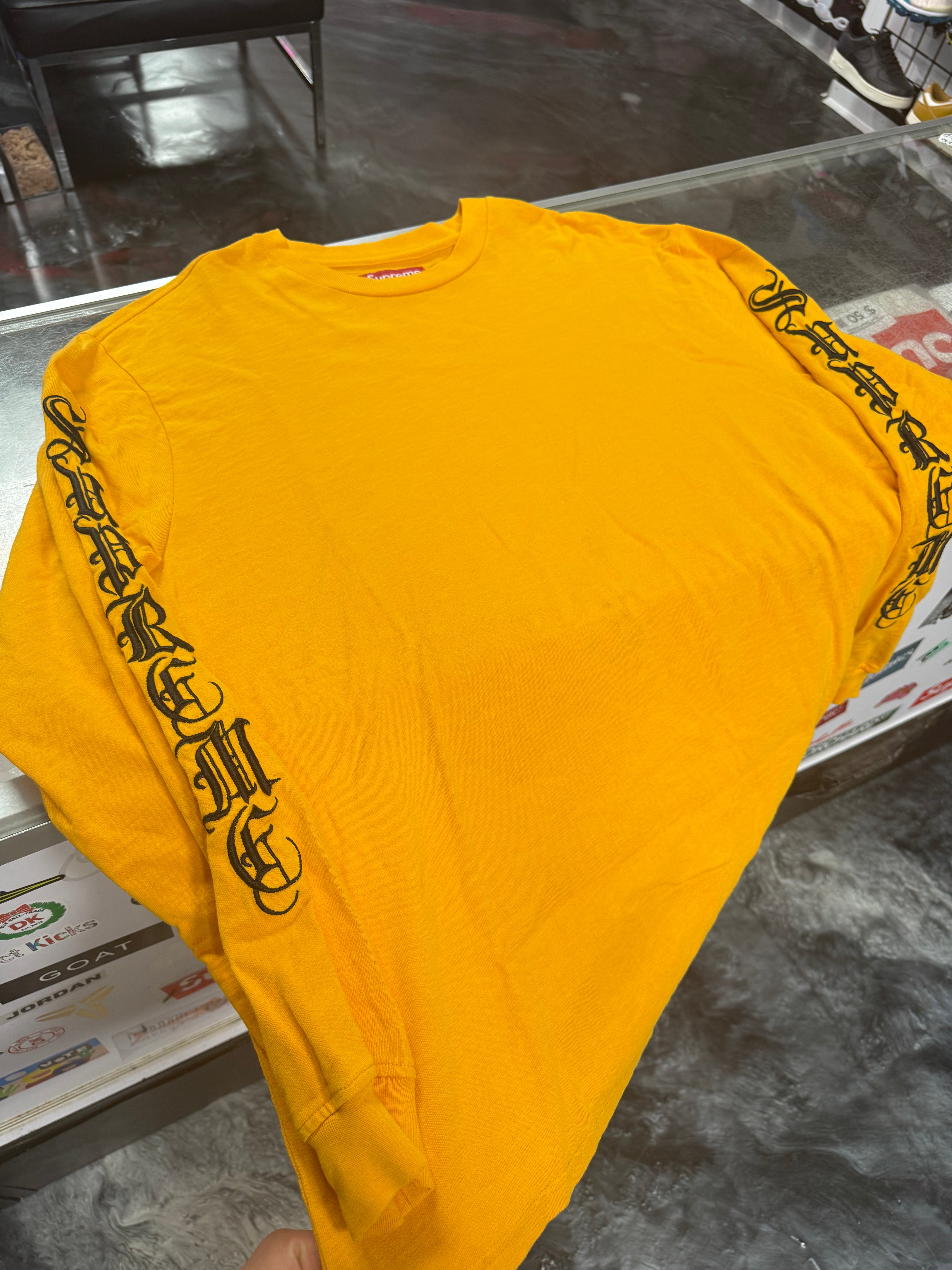 Size L Supreme Old English Long Sleeve Tee “Yellow”