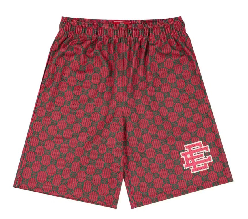 Size S Eric Emanuel Baggy EE Shorts “EE Print/Red”