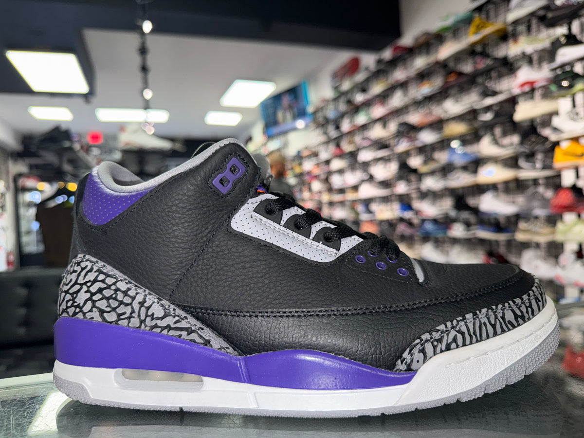 Size 9 Air Jordan 3 "Black Court Purple"