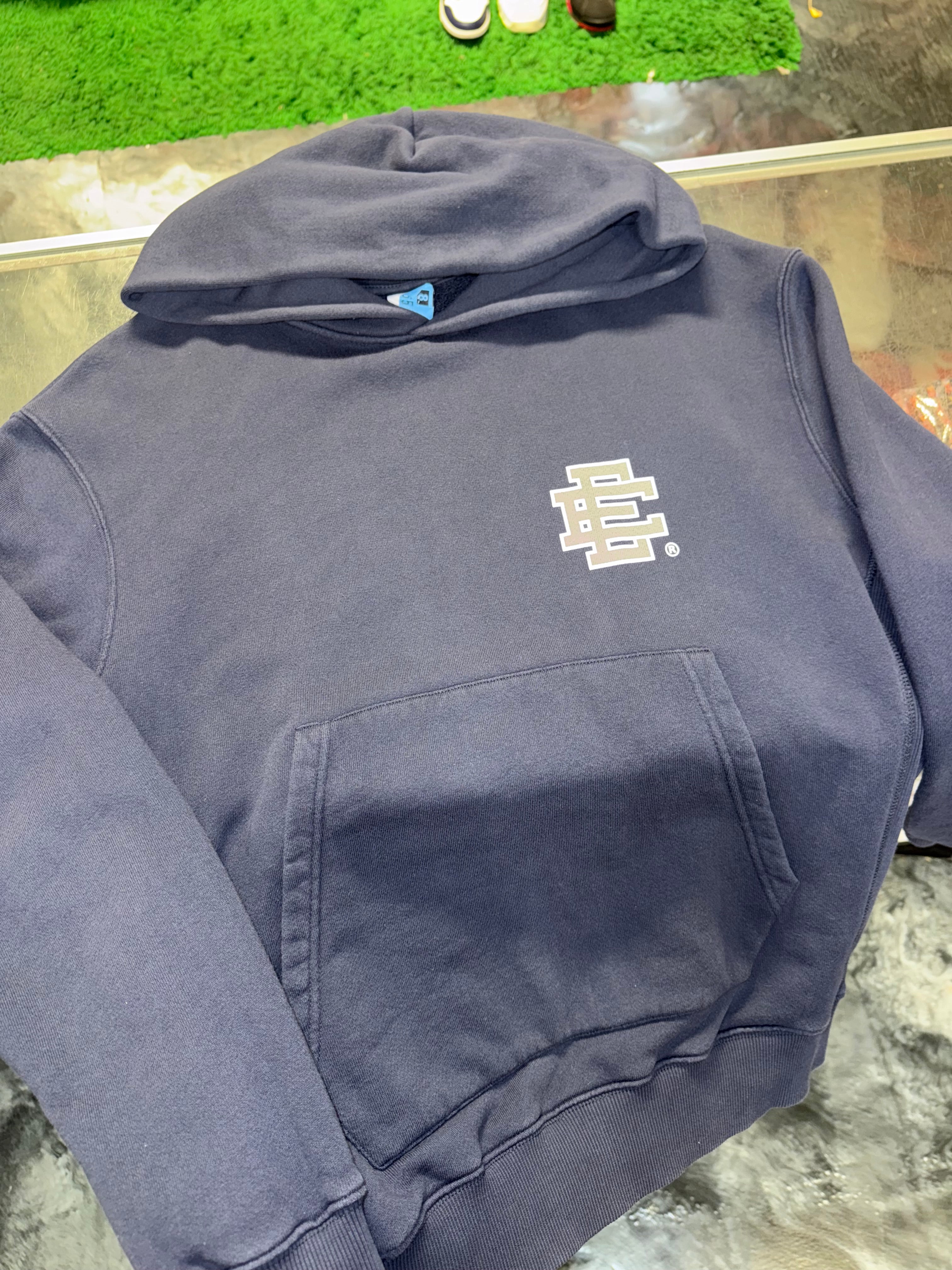 Size M Eric Emanuel EE Hoodie “Navy/Grey”