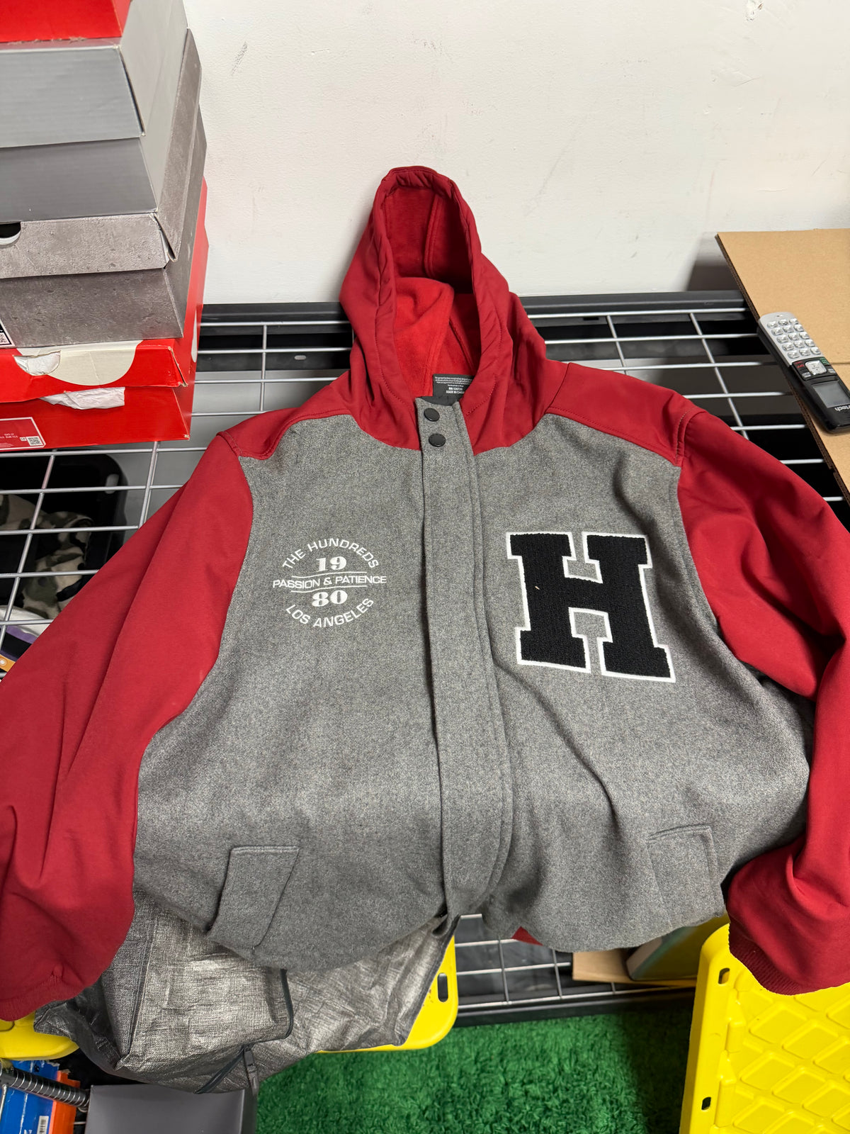 Size XXL The Hundreds Bomber Jacket "Grey Red"