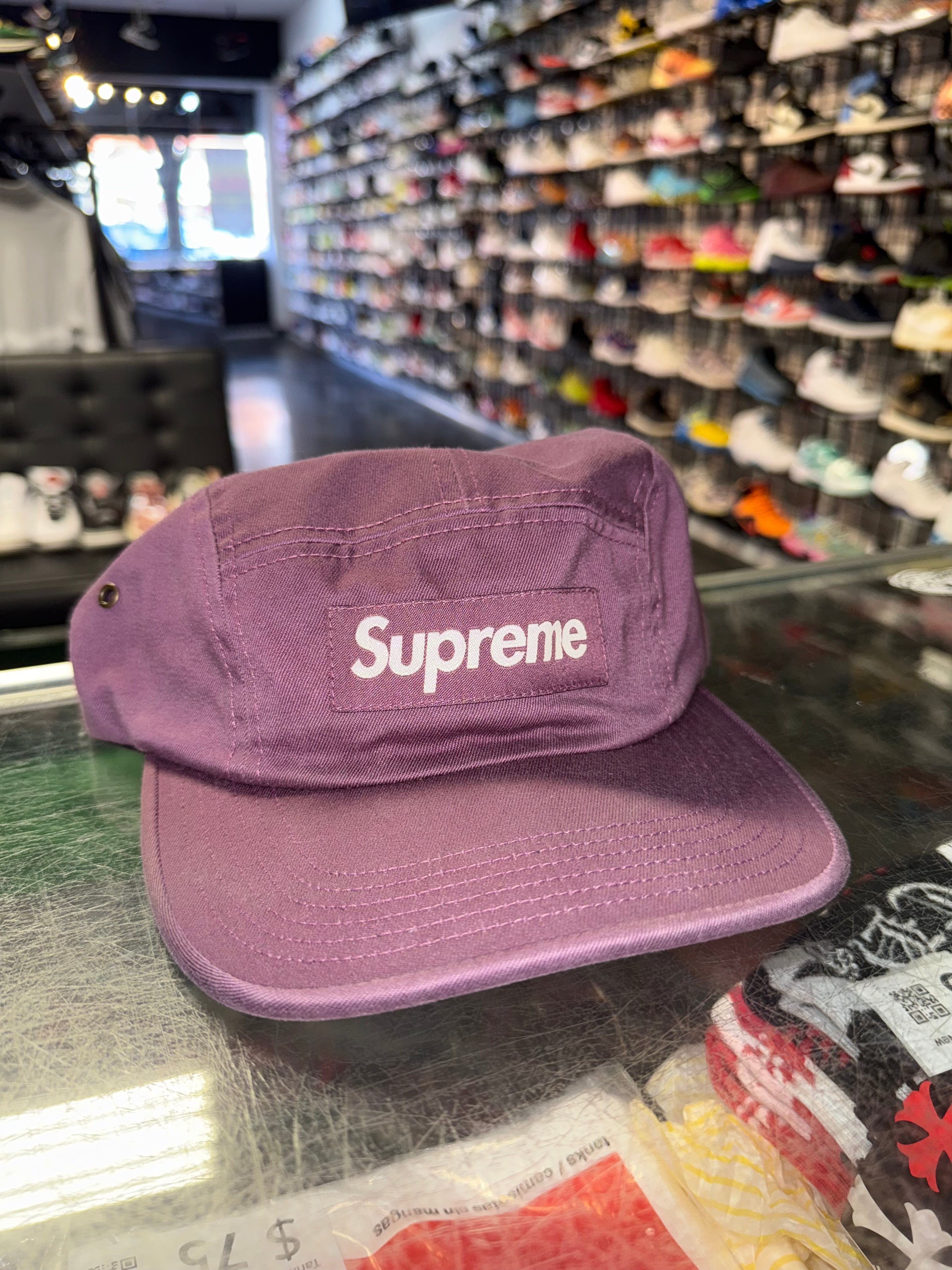 Size OS Supreme Washed Chino Hat “Purple”