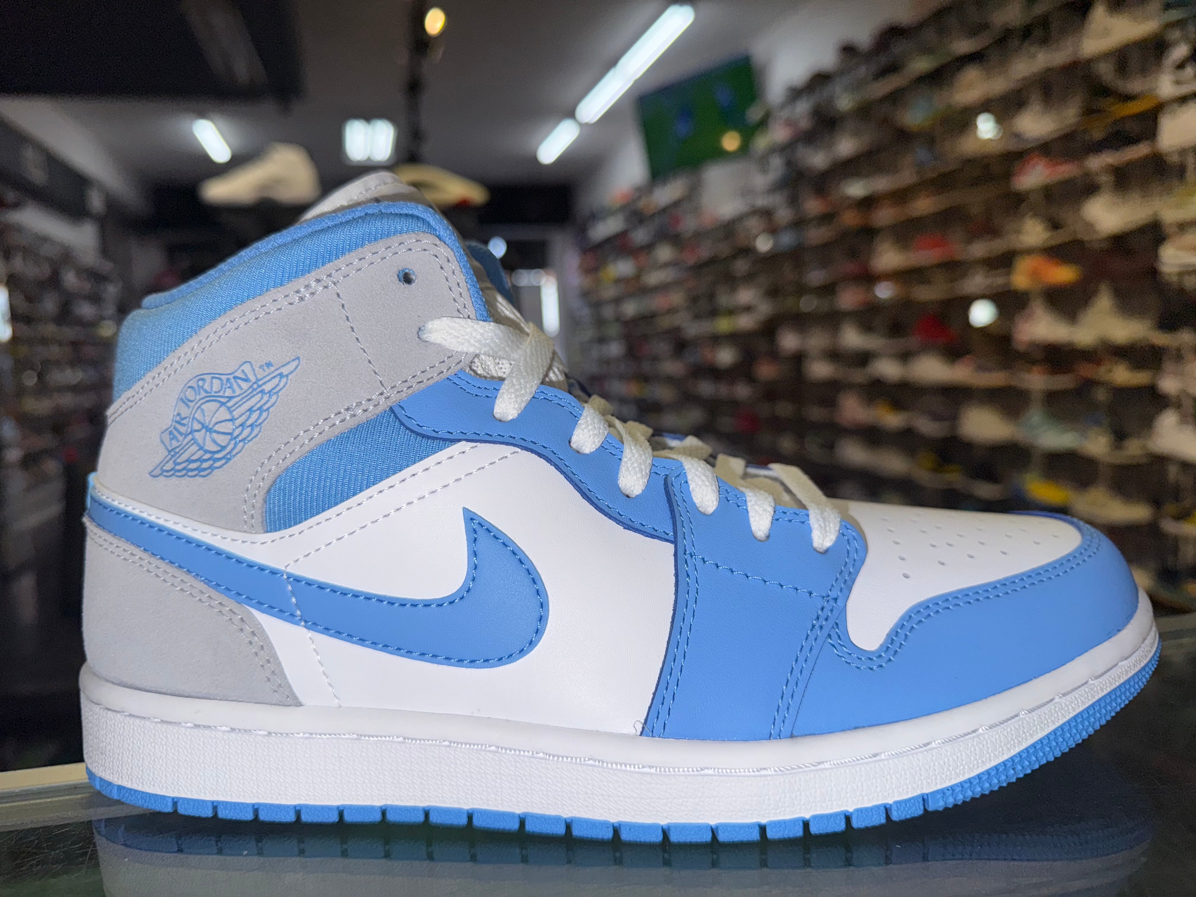 Size 8.5 Air Jordan 1 Mid "University Blue Grey" Brand New