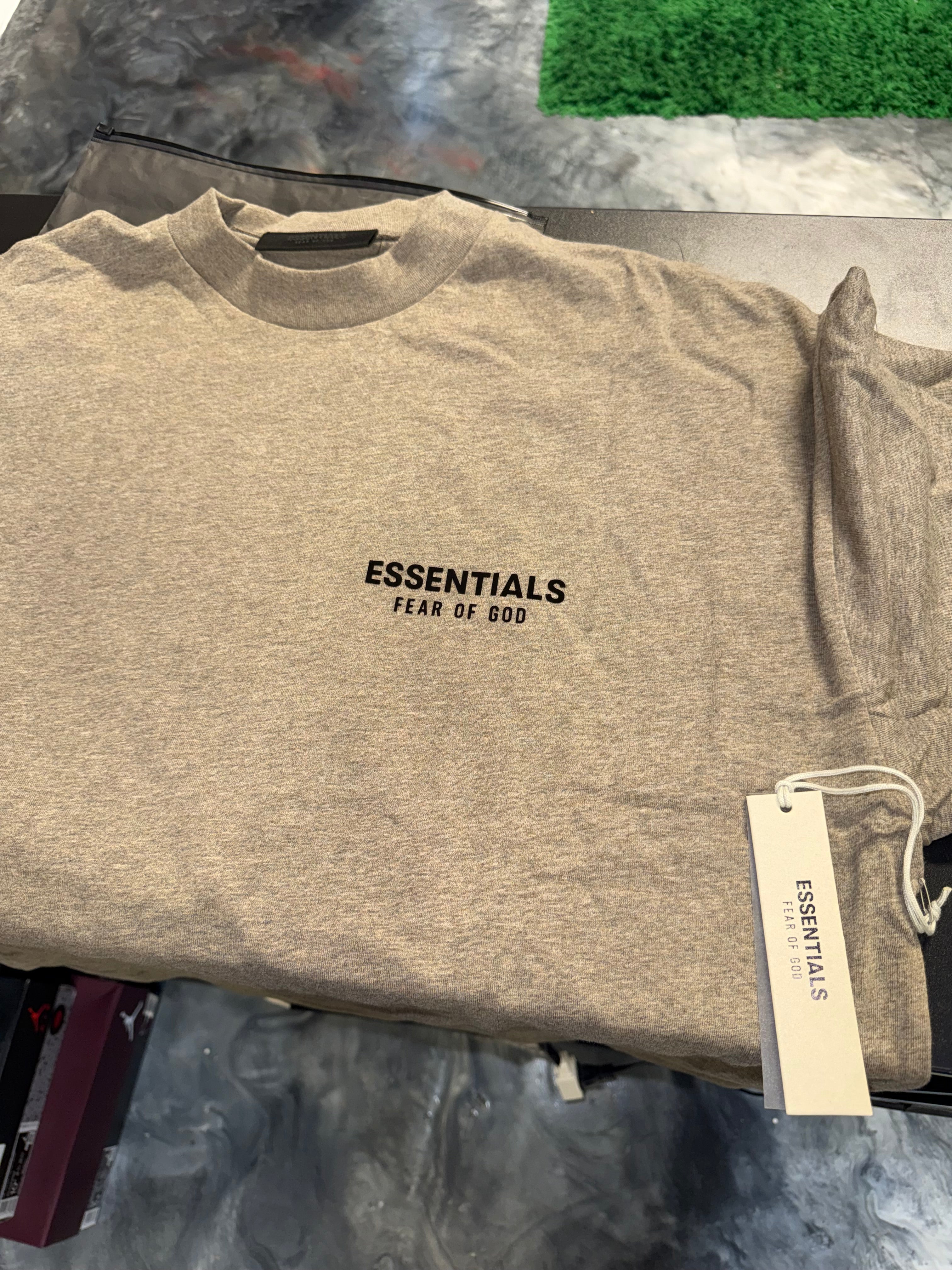 Size L (Fits XL) Essentials FOG Jersey Tee “Heather Grey” Brand New