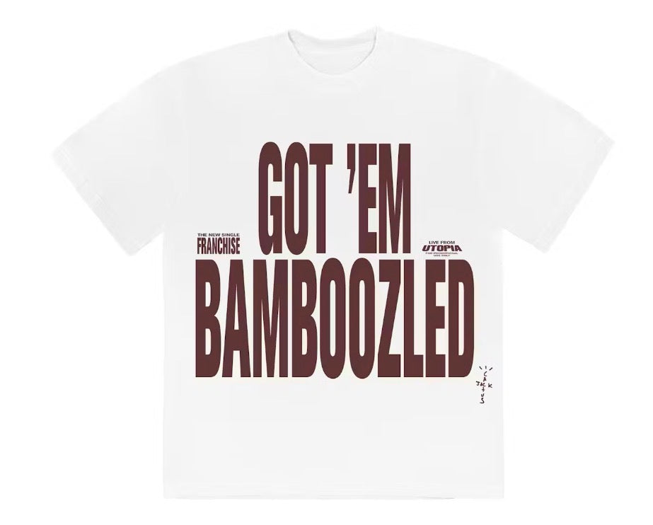 Size OS Travis Scott Franchise Bamboozled Tee “White” Brand New