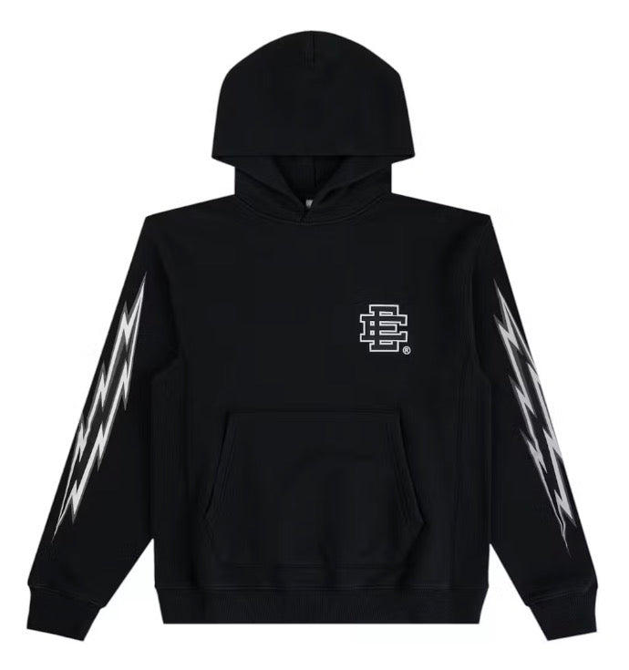 Size XL Eric Emanuel EE Bolts Hoodie “Black/White” Brand New