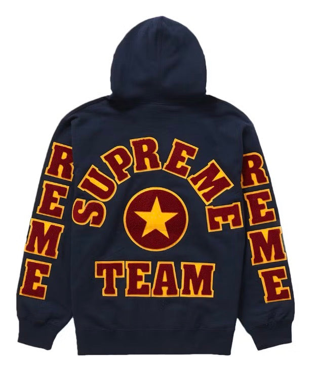 Size M Supreme Team Chenille Hoodie “Navy”