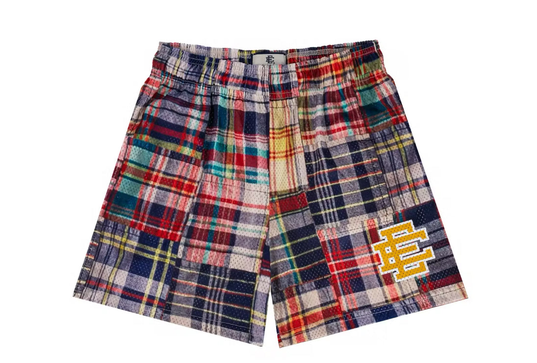 Size M Eric Emanuel EE Shorts “Plaid Pattern” Brand New