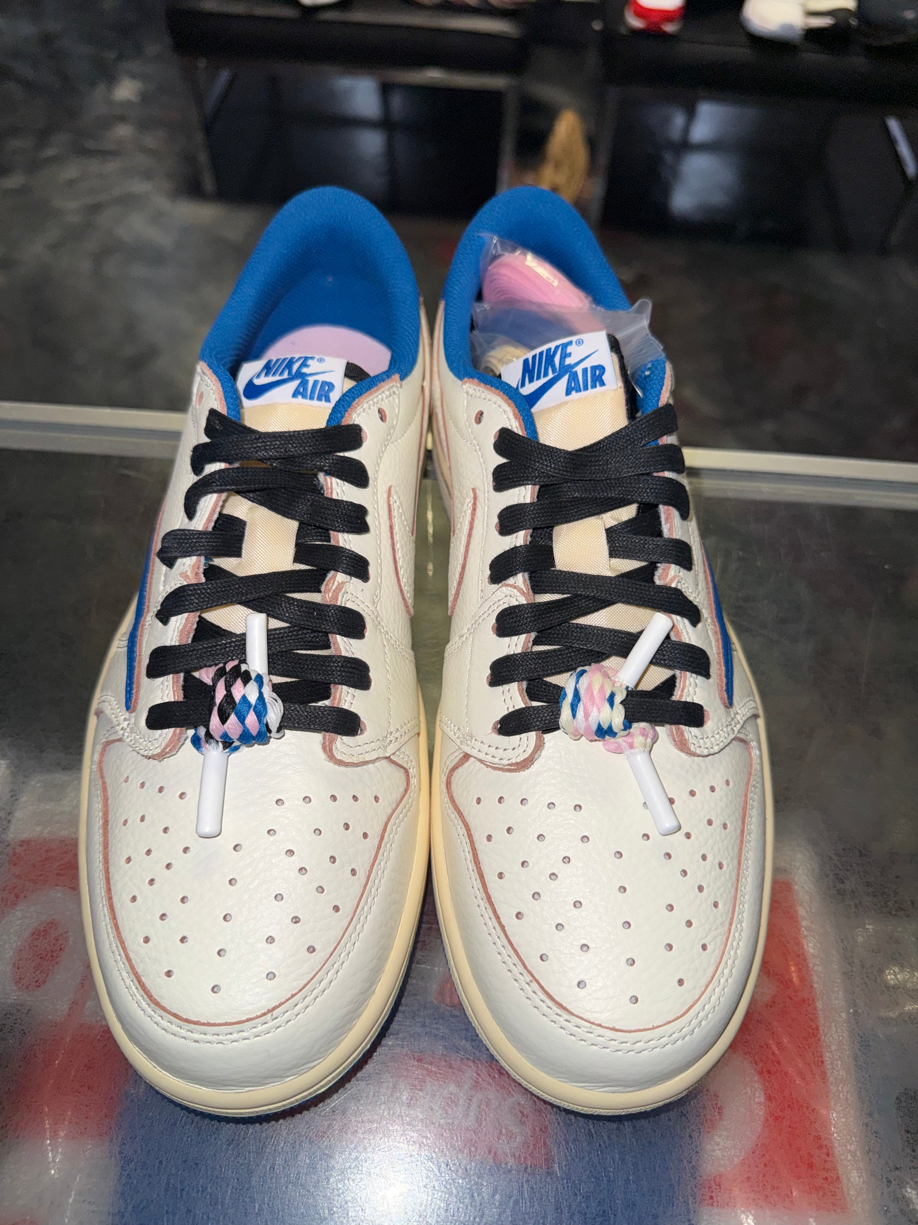 Size 9.5 Air Jordan 1 Low Fragment x Travis Scott "Sail Military Blue" Brand New