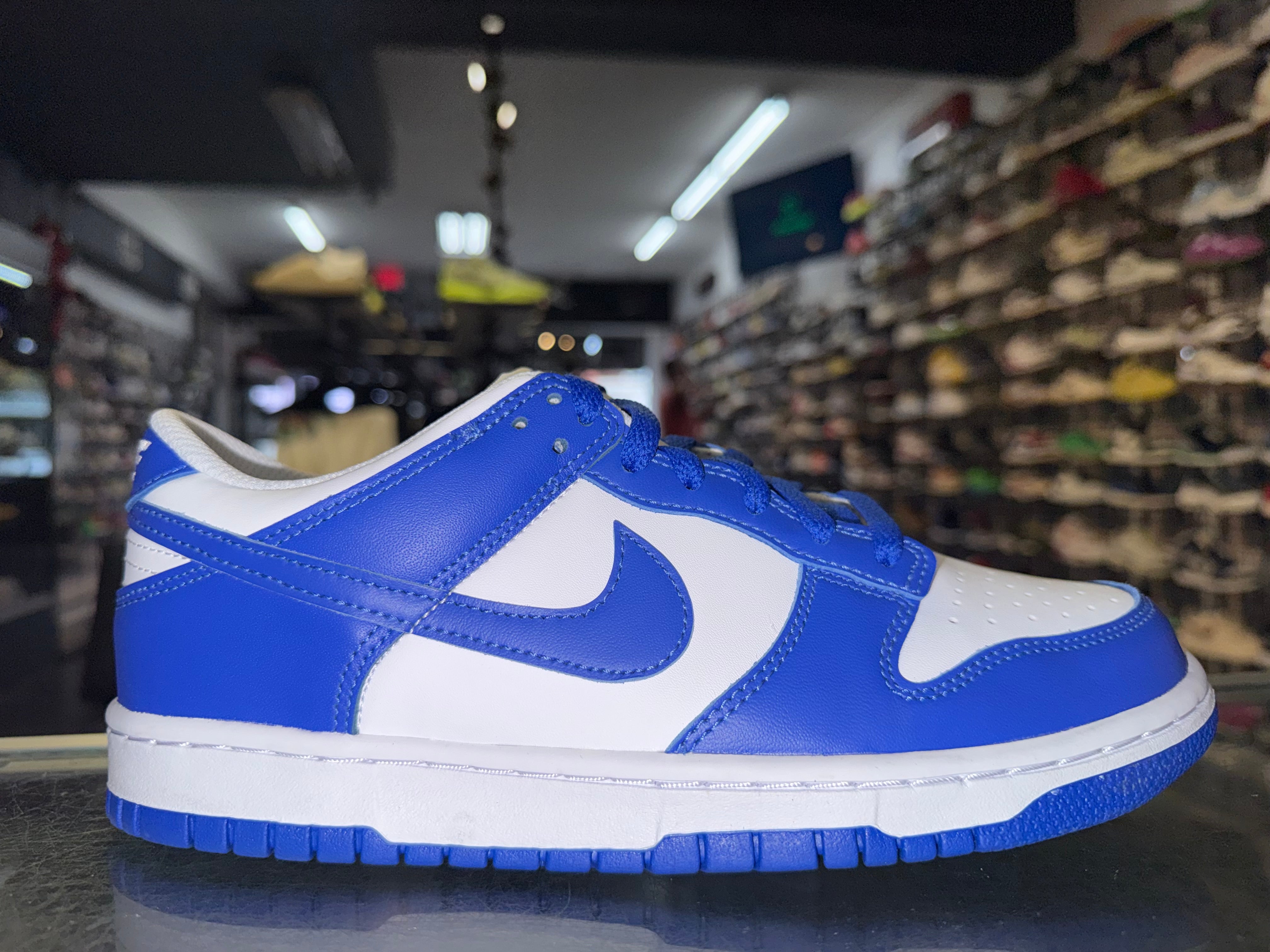 Size 7y Dunk Low "White Hyper Royal"
