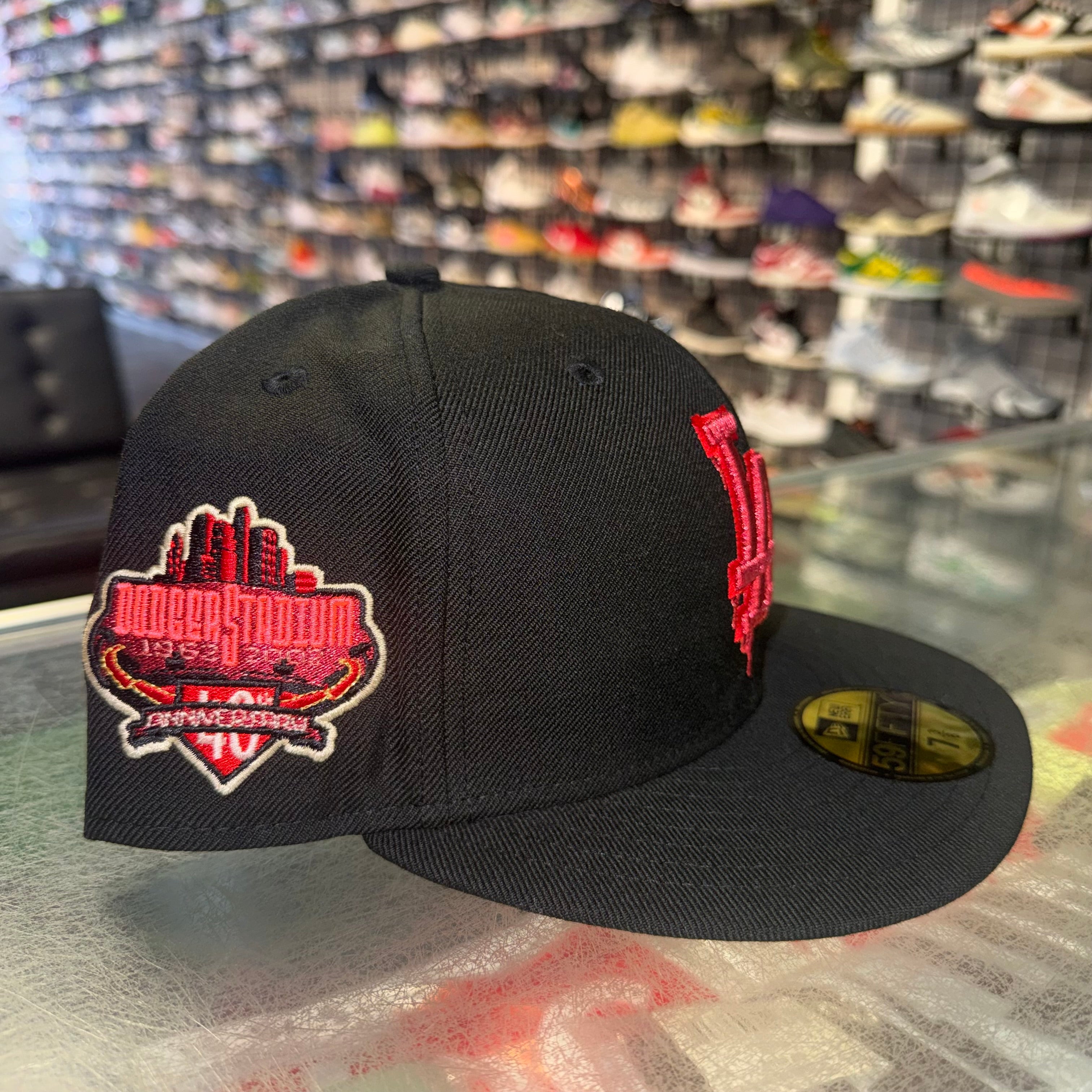 Size 7 3/8 New Era Fitted Hat “Dodgers Drip Black” Brand New