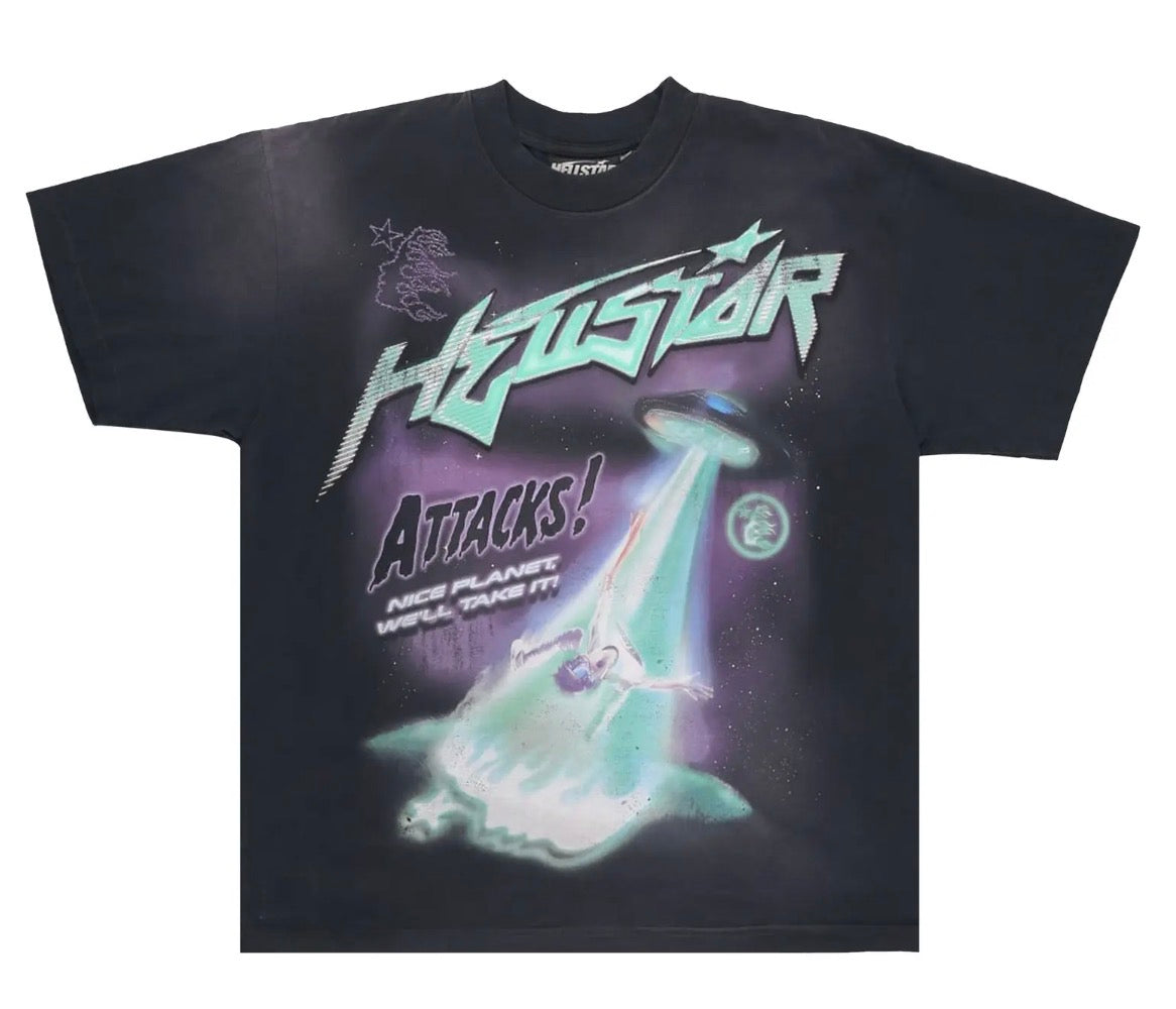 Size M Hellstar Attacks Tee “Black/Green”