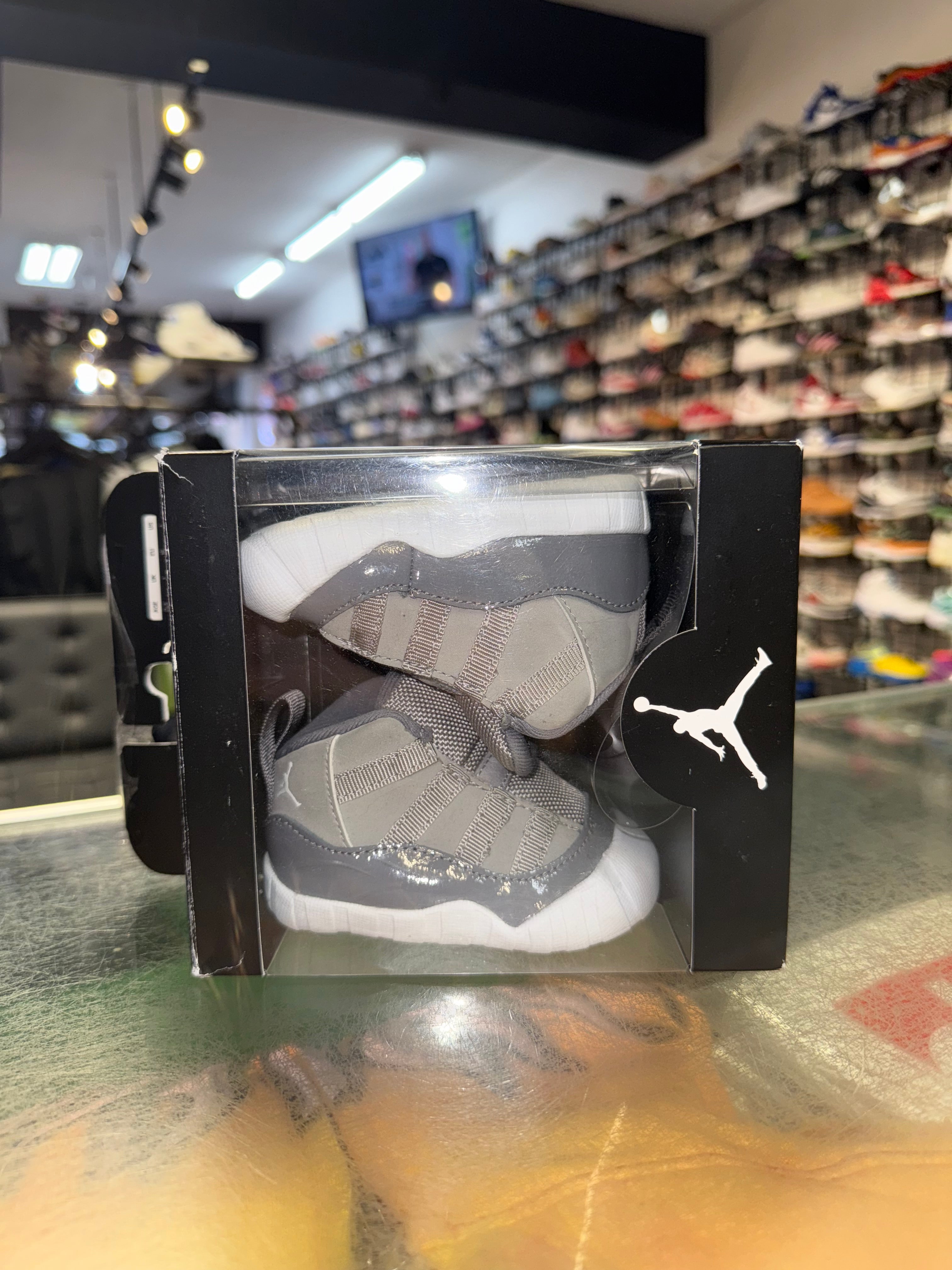 Size 3c Air Jordan 11 Crib Bootie "Cool Grey" (I) Brand New