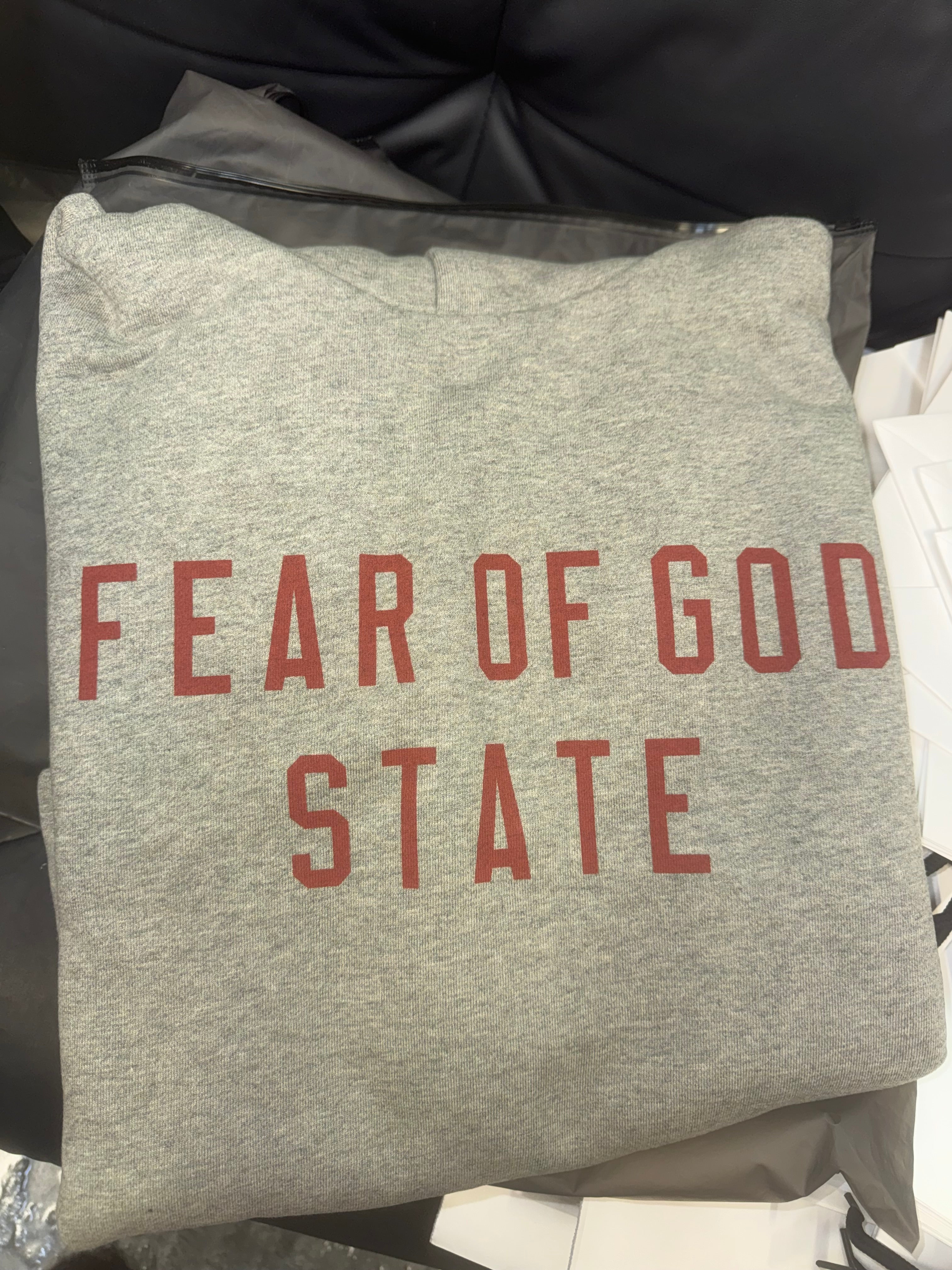 Size L Essentials FOG State Hoodie “Heather Grey” Brand New