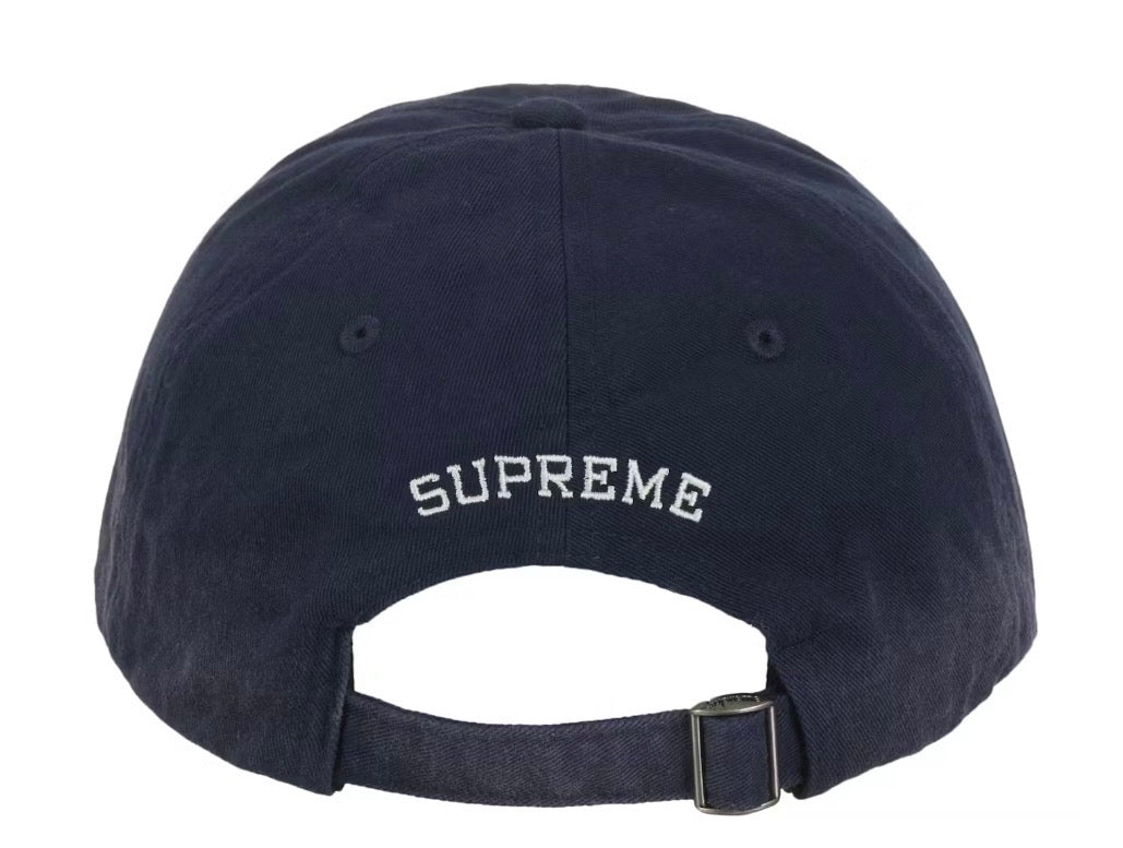 Size OS Supreme Leather Appliqué 6 Panel Hat “Navy” Brand New