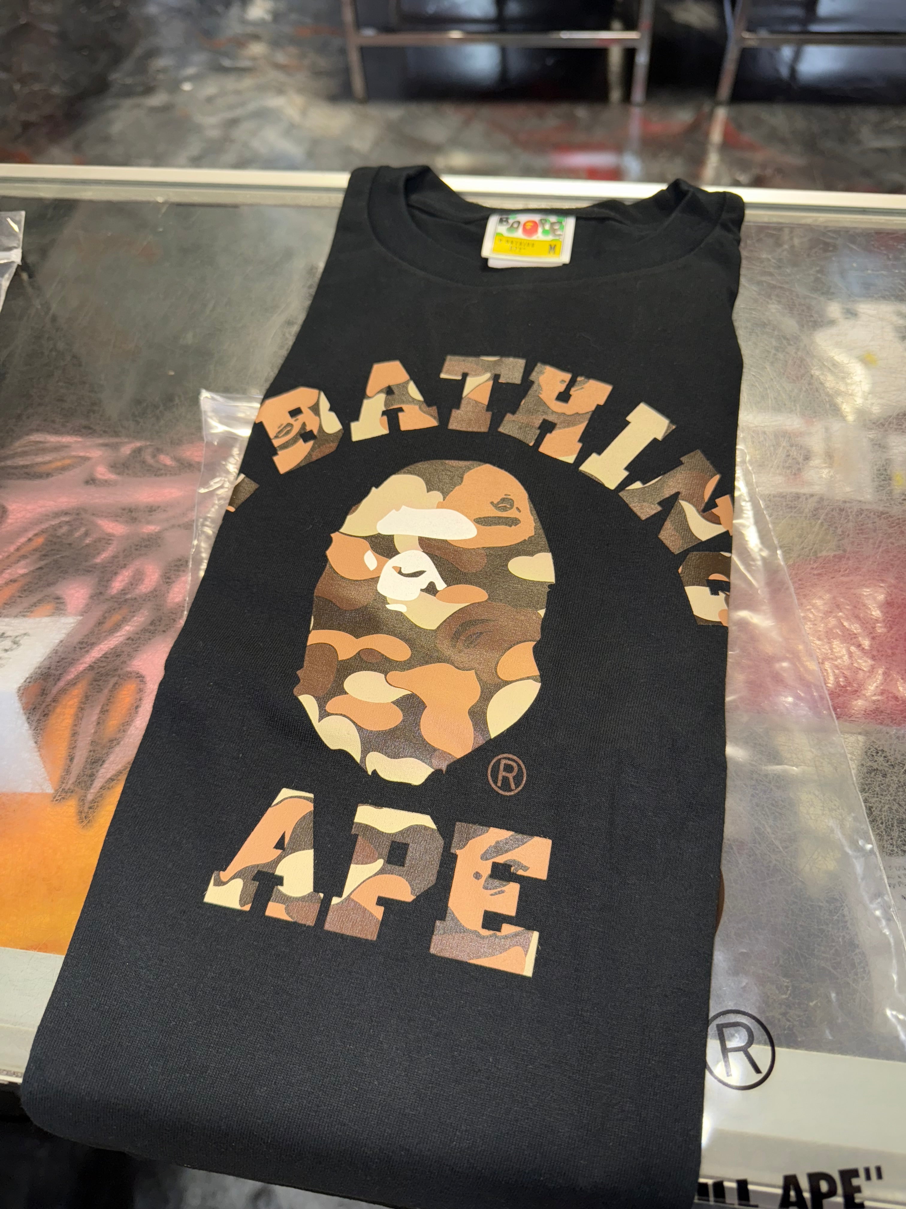 Size S Bape Think College Logo Tee "Desert Camo" Brand New