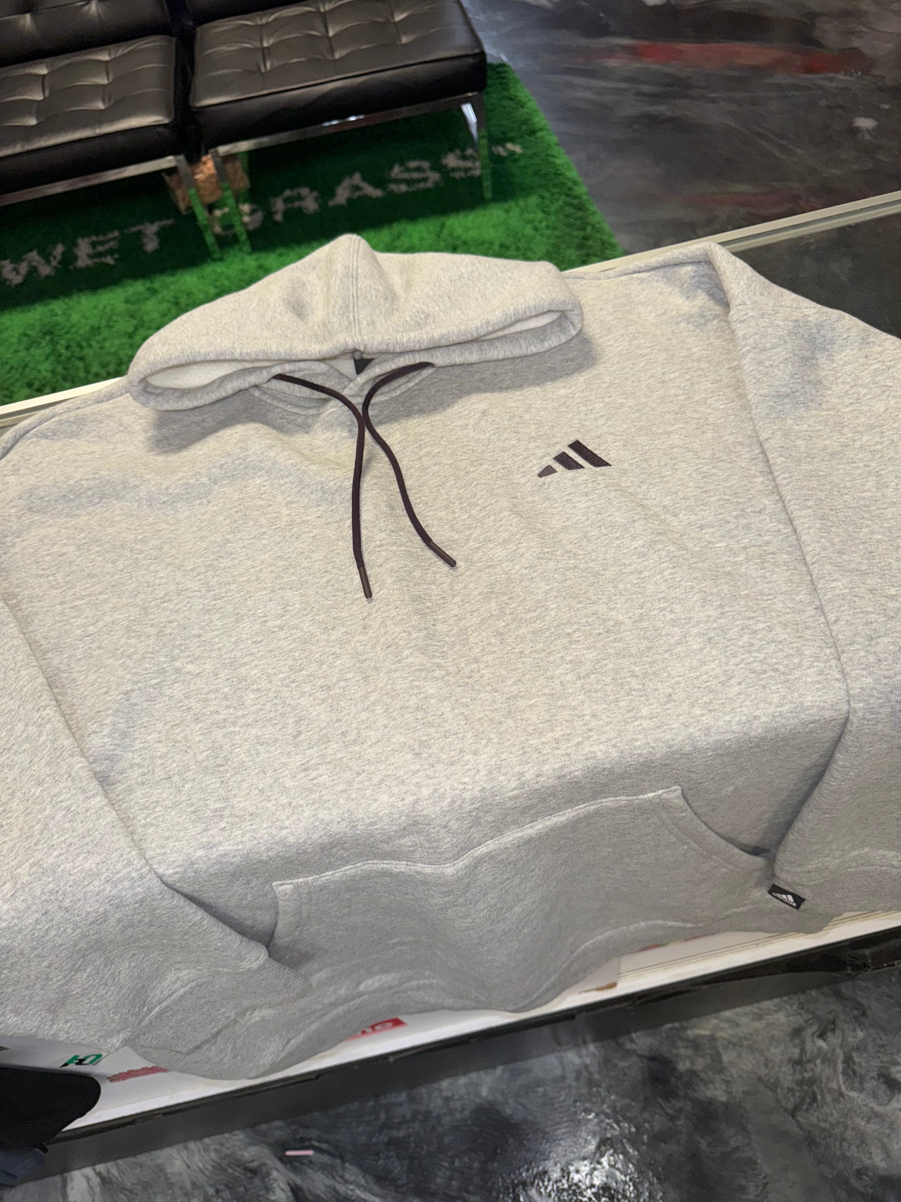 2XL Adidas Fleece Hoodie Grey