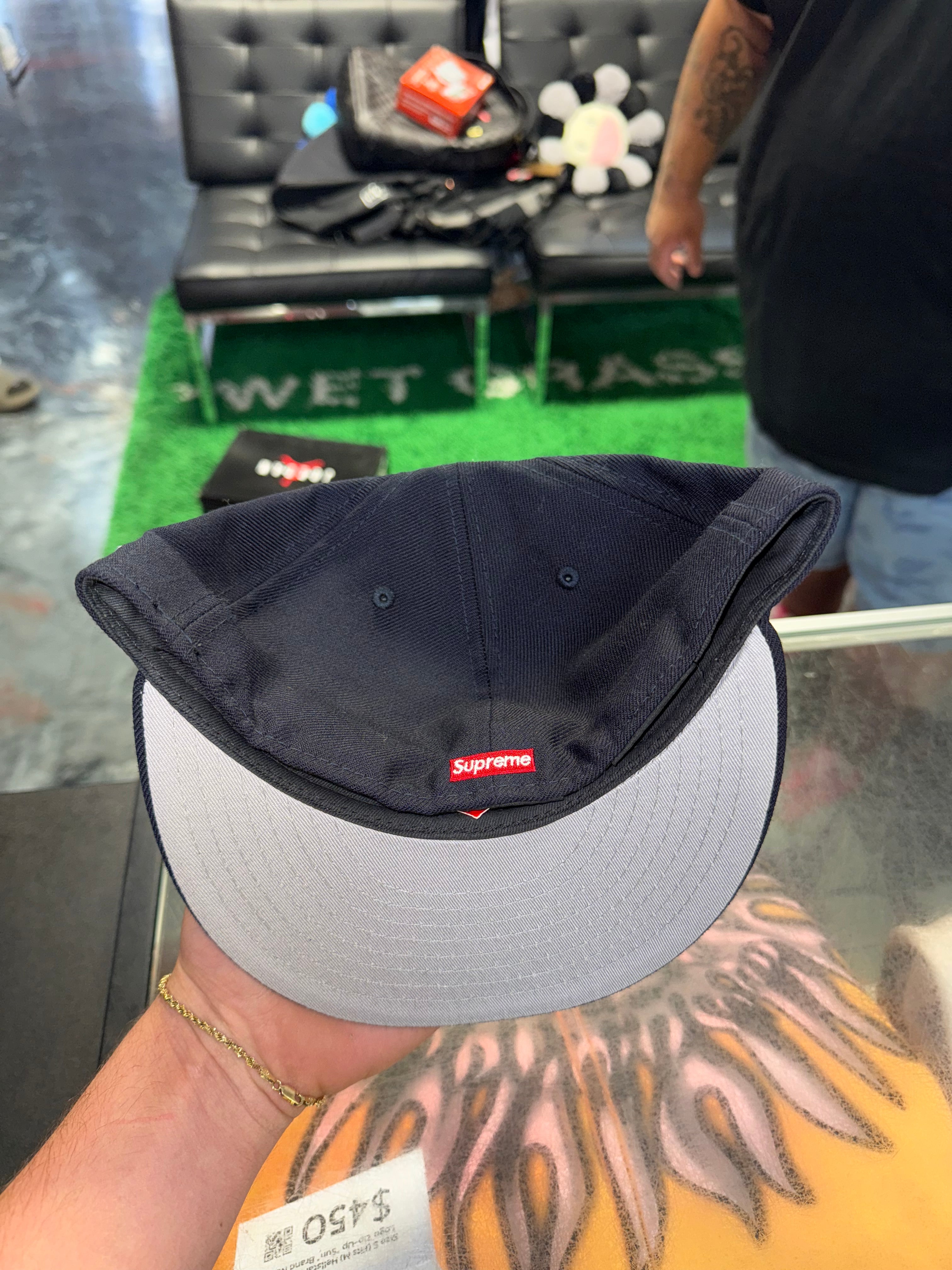 Size 7 1/2 Supreme Snow Cap Fitted Hat “Navy” Brand New