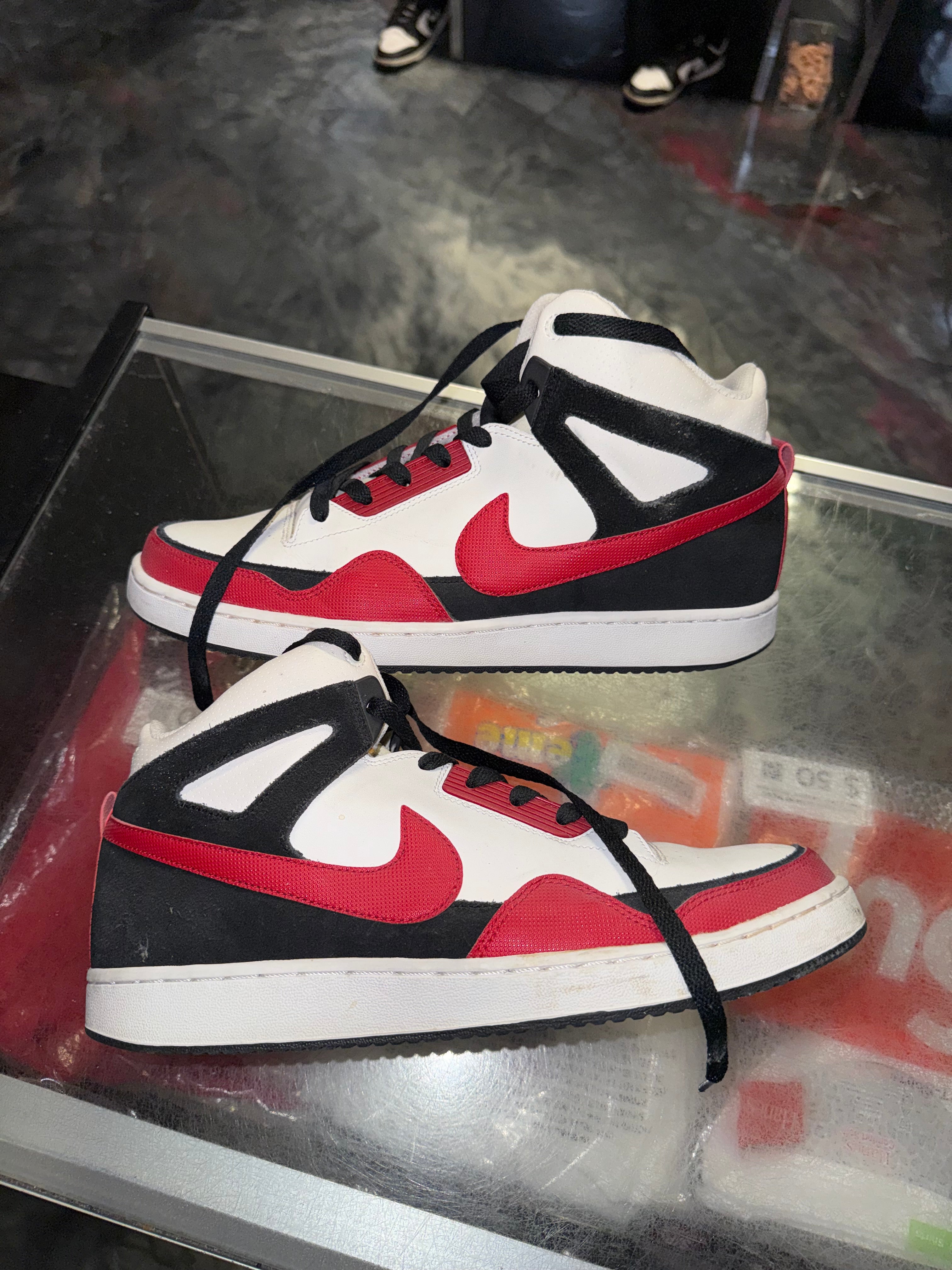 Size 10.5 Nike Court Mid White Red - NB