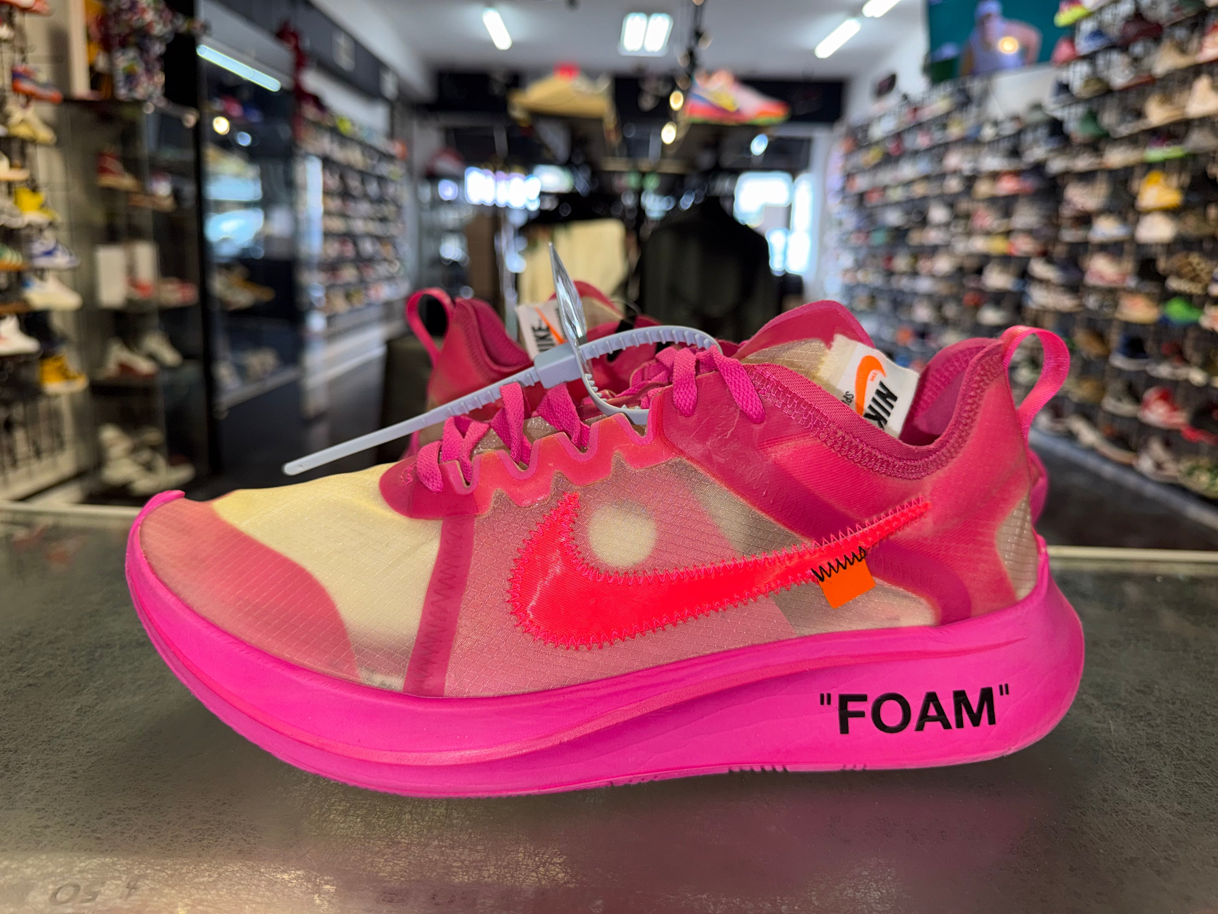Size 11.5 Nike Zoom Fly Off-White "Pink"
