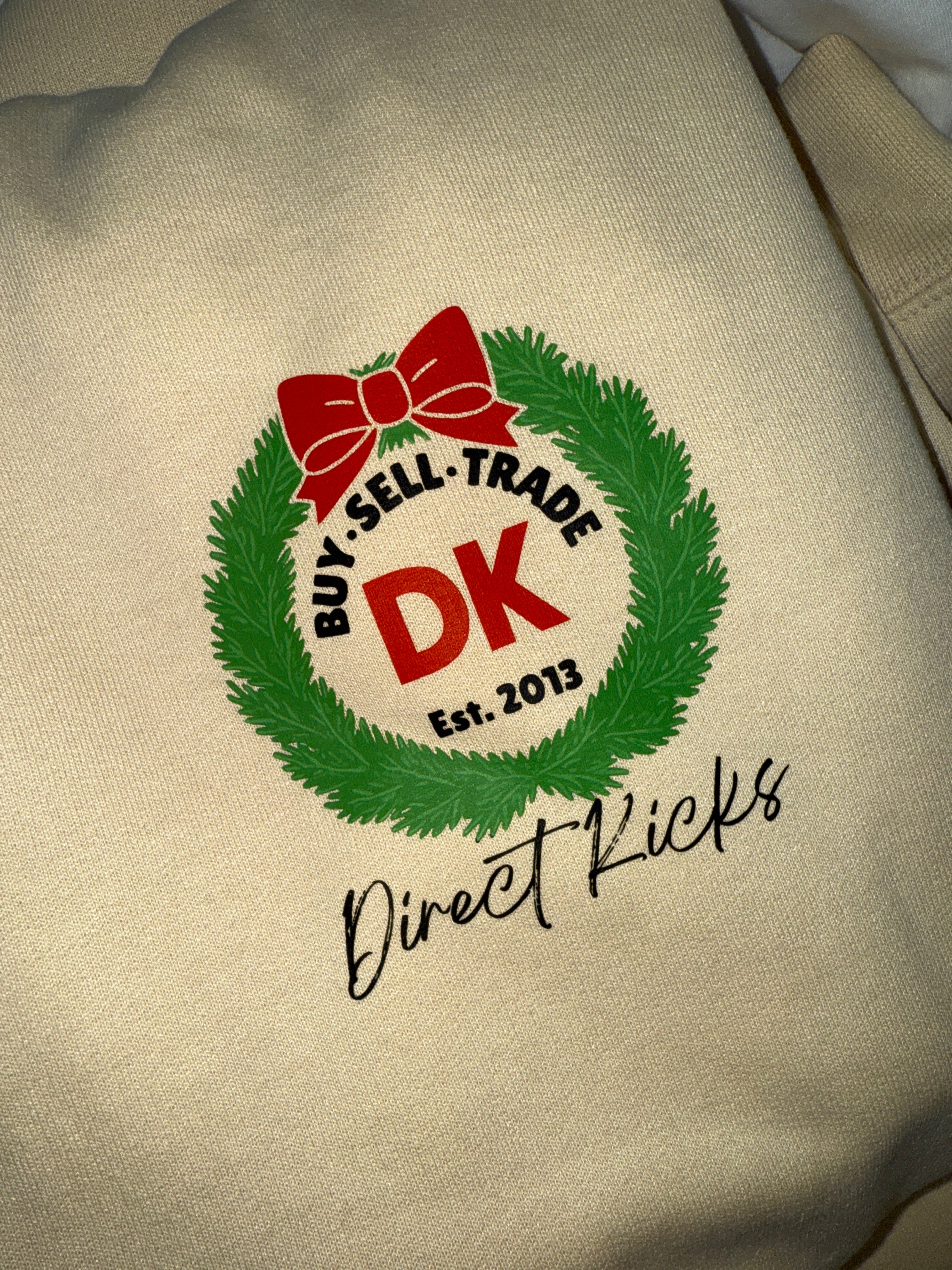 Direct Kicks 2025 Holiday Logo Hoodie "Beige" Brand New