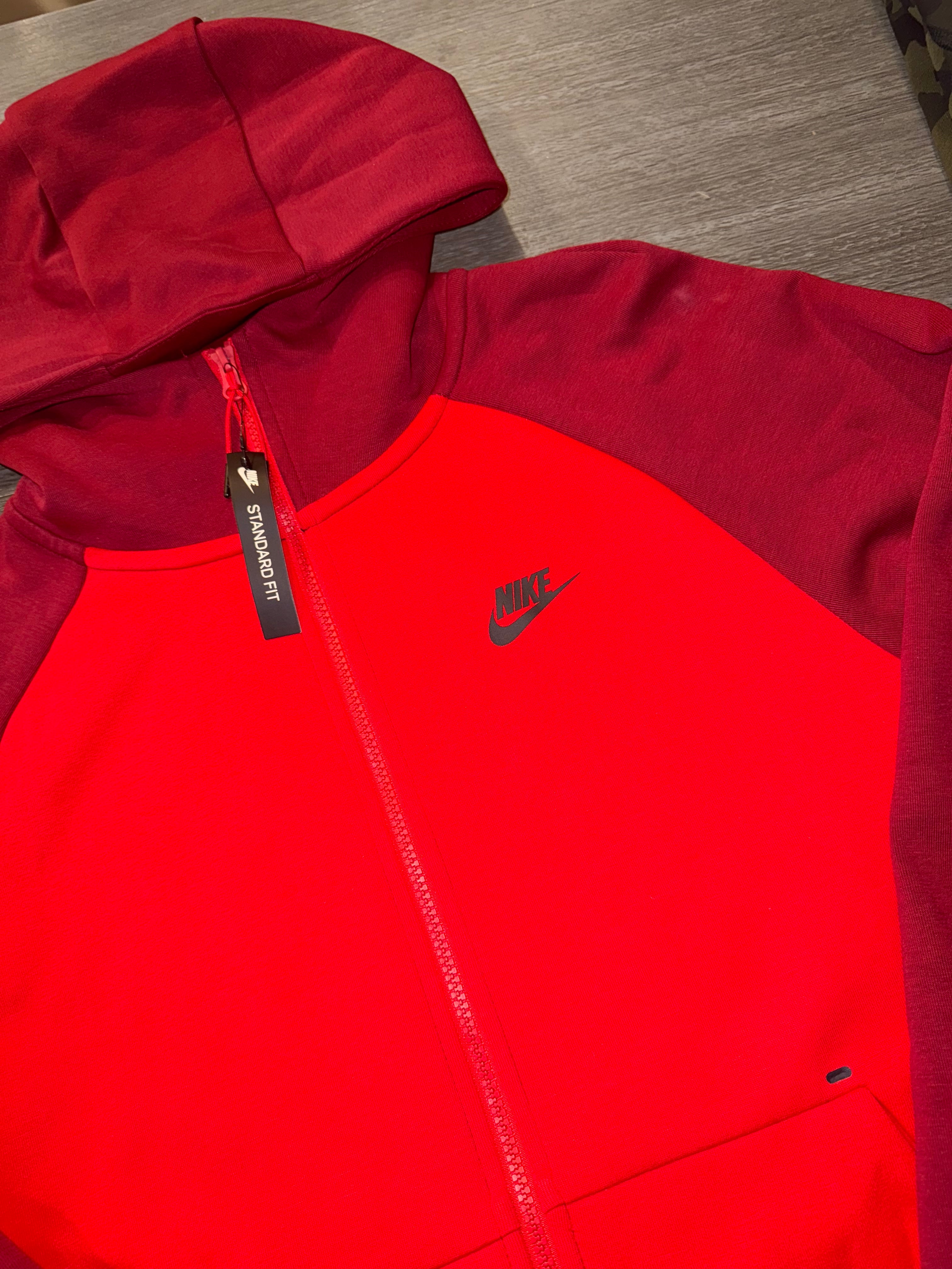 Size M Nike Tech Hoodie “Red/Dark Red” Brand New
