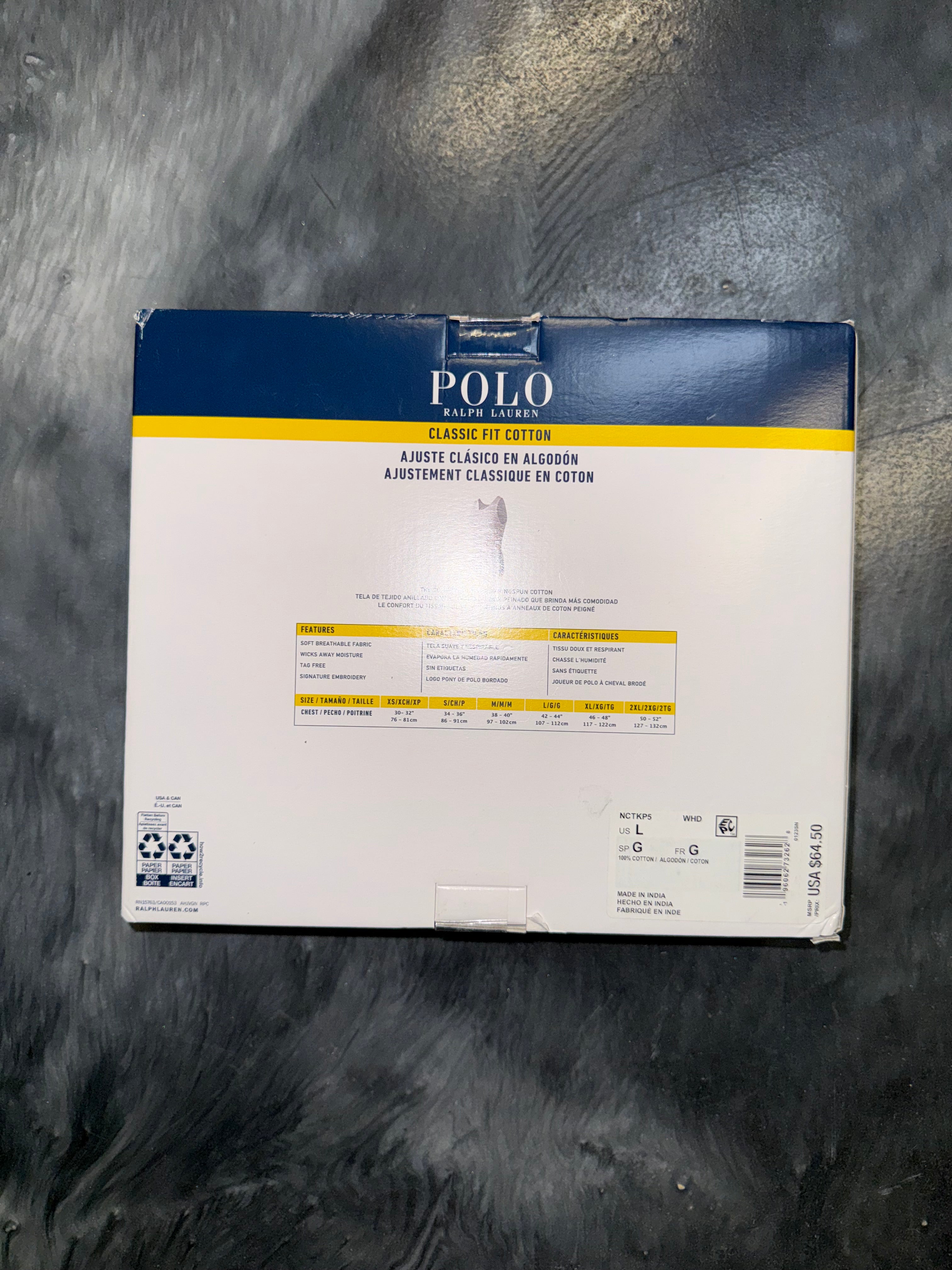 Size L Polo Ralph Lauren Classic Fit 5 Tanks “White” Brand New