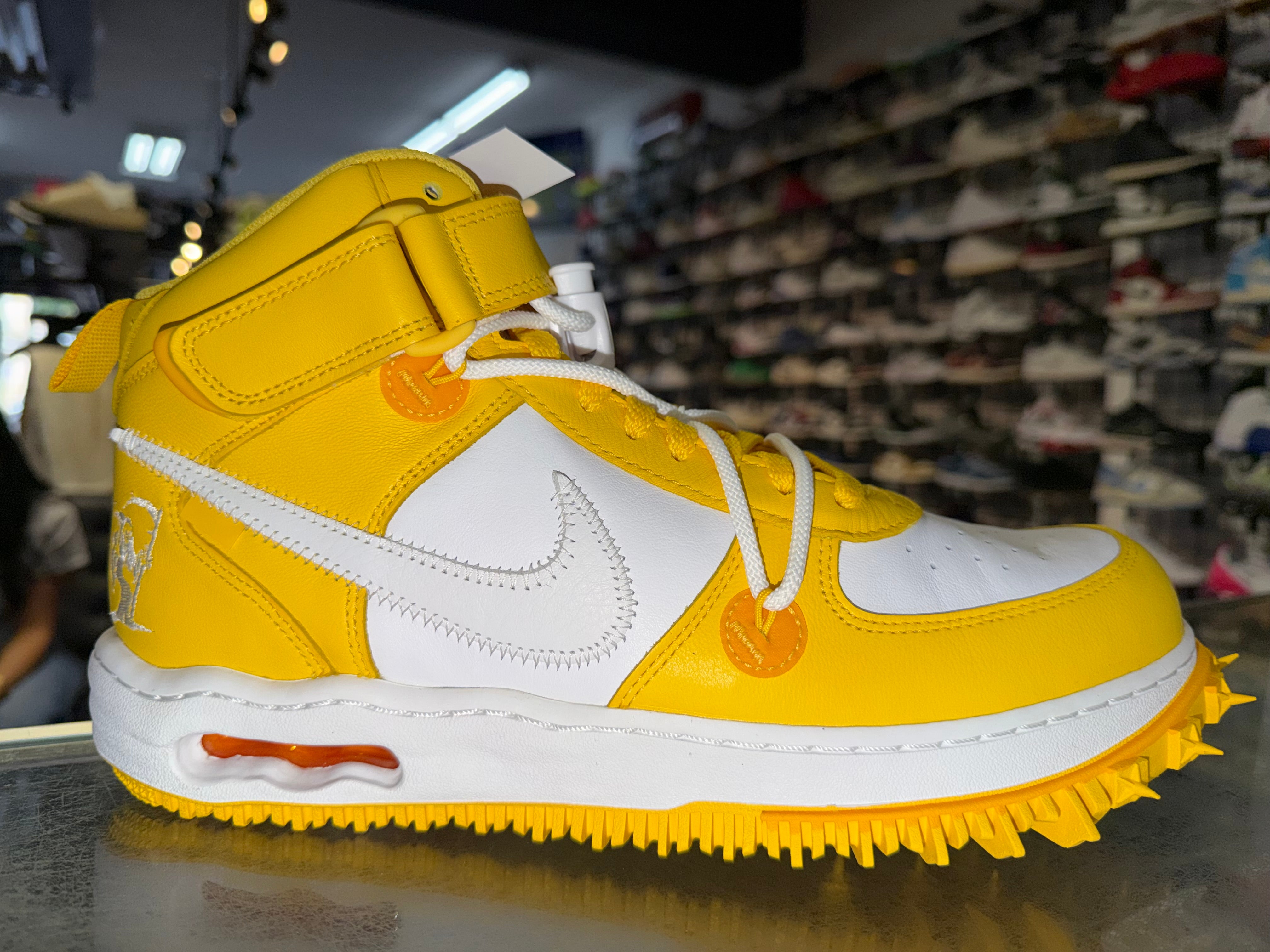 Size 11 Air Force 1 Mid Off-White "Varsity Maize" Brand New