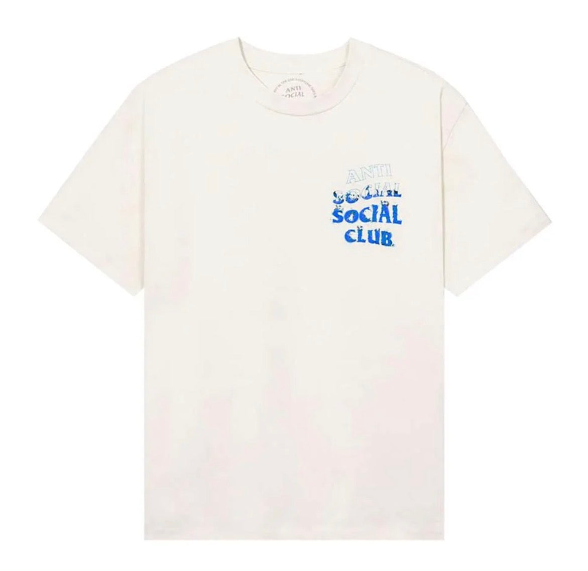Size S Anti Social Social Club Tee “Cream/Blue” Brand New