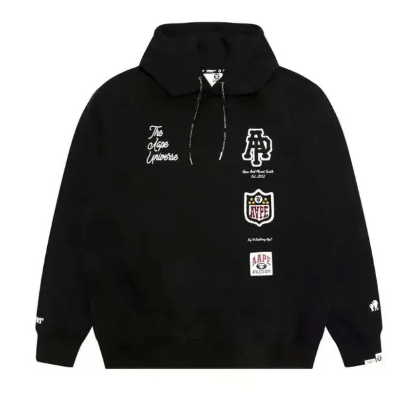 Size XL Aape By Bape Embroidery Hoodie “Black”