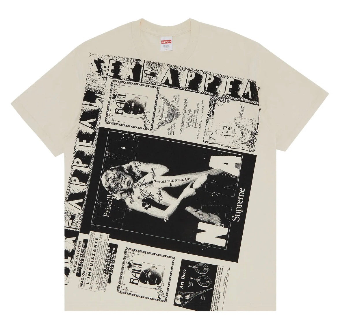 Size L Supreme College Sex Appeal Tee “Natural”