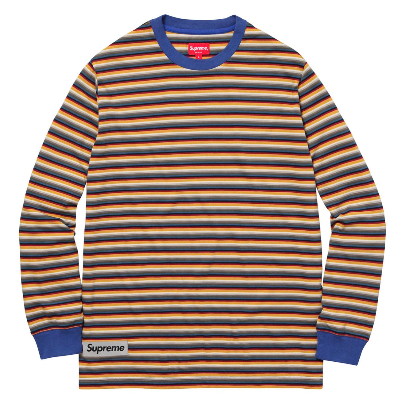 Size M Supreme Striped Long Sleeve Tee “Multi”