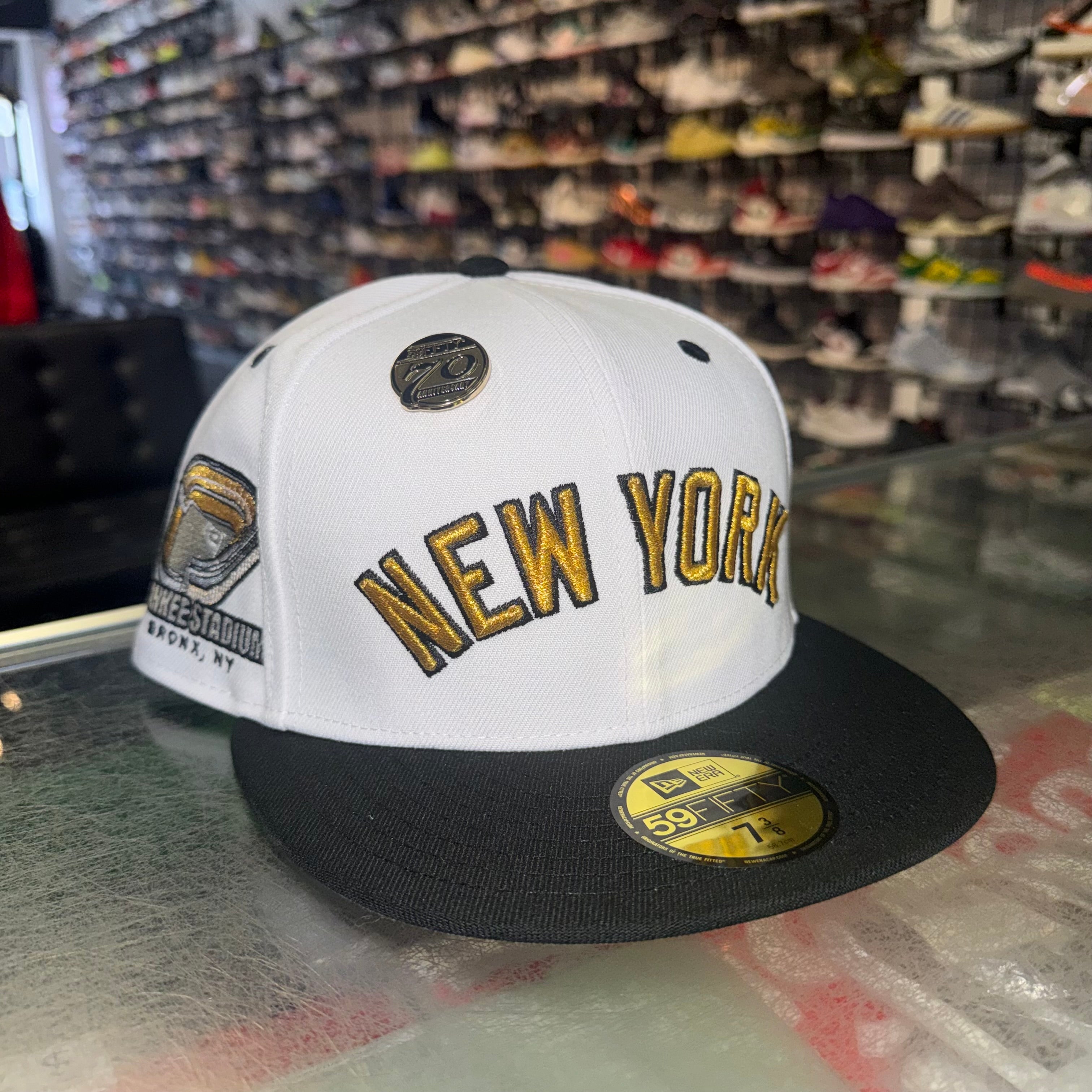 Size 7 3/8 New Era Fitted Hat “Yankee Stadium Gold” Brand New